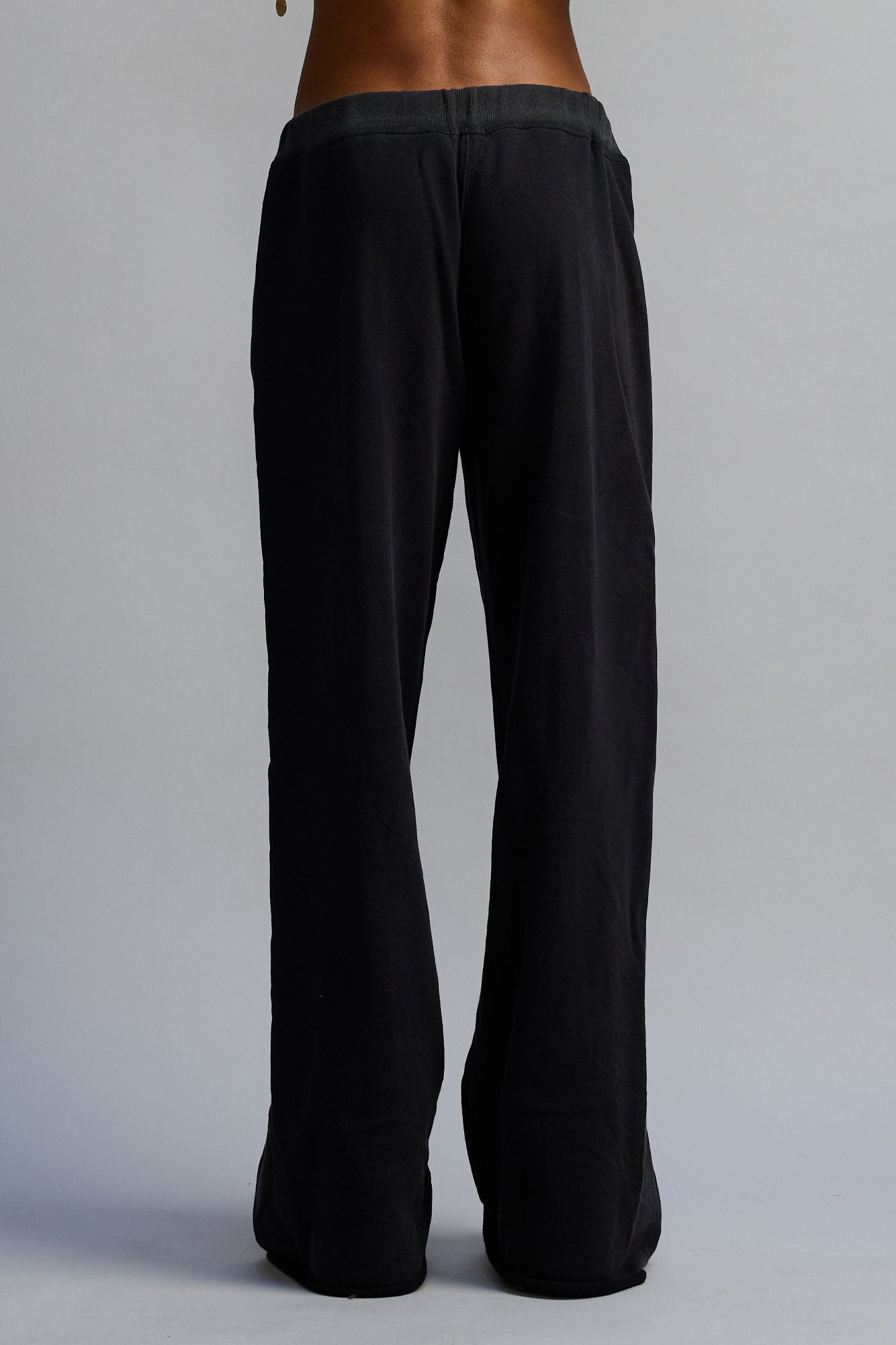 ZIPPERED WIDE LEG SWEATPANT - BLACK - R13