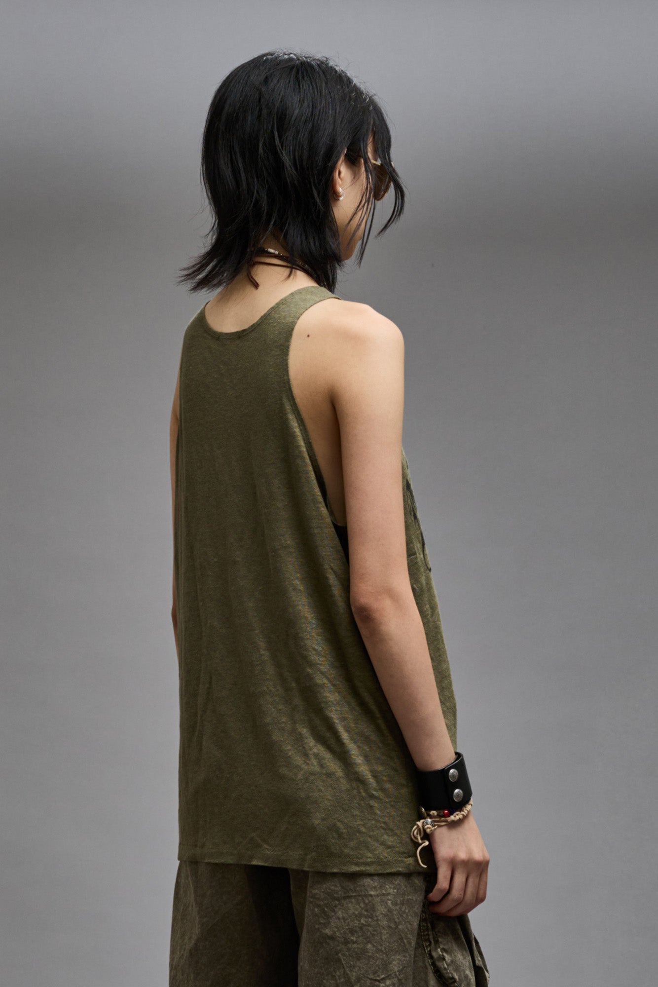 NEW YORK RELAXED TANK - OLIVE