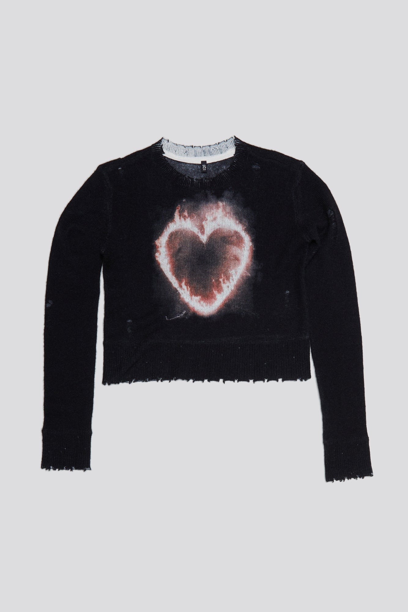 BURNING HEART BABY CREWNECK - BLACK - R13