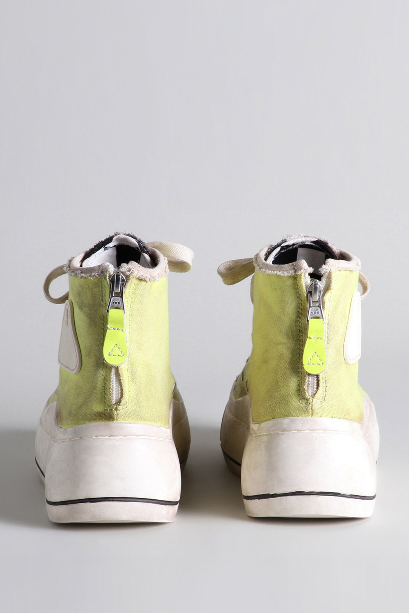 MEN'S KURT HIGH TOP SNEAKER - YELLOW GREEN & CHECKERBOARD - R13