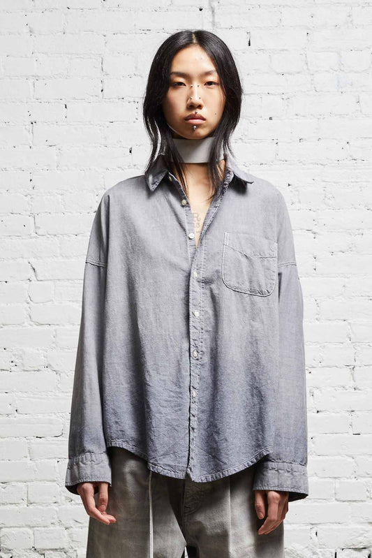 LONG SLEEVE BUTTON-UP - BLACK CHAMBRAY
