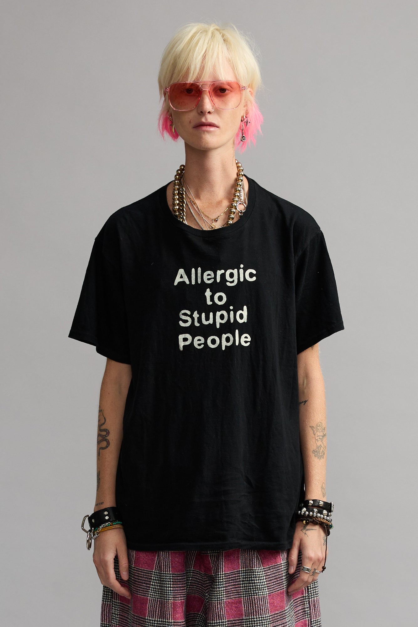 Allergic To Stupid Boy T - Black - R13