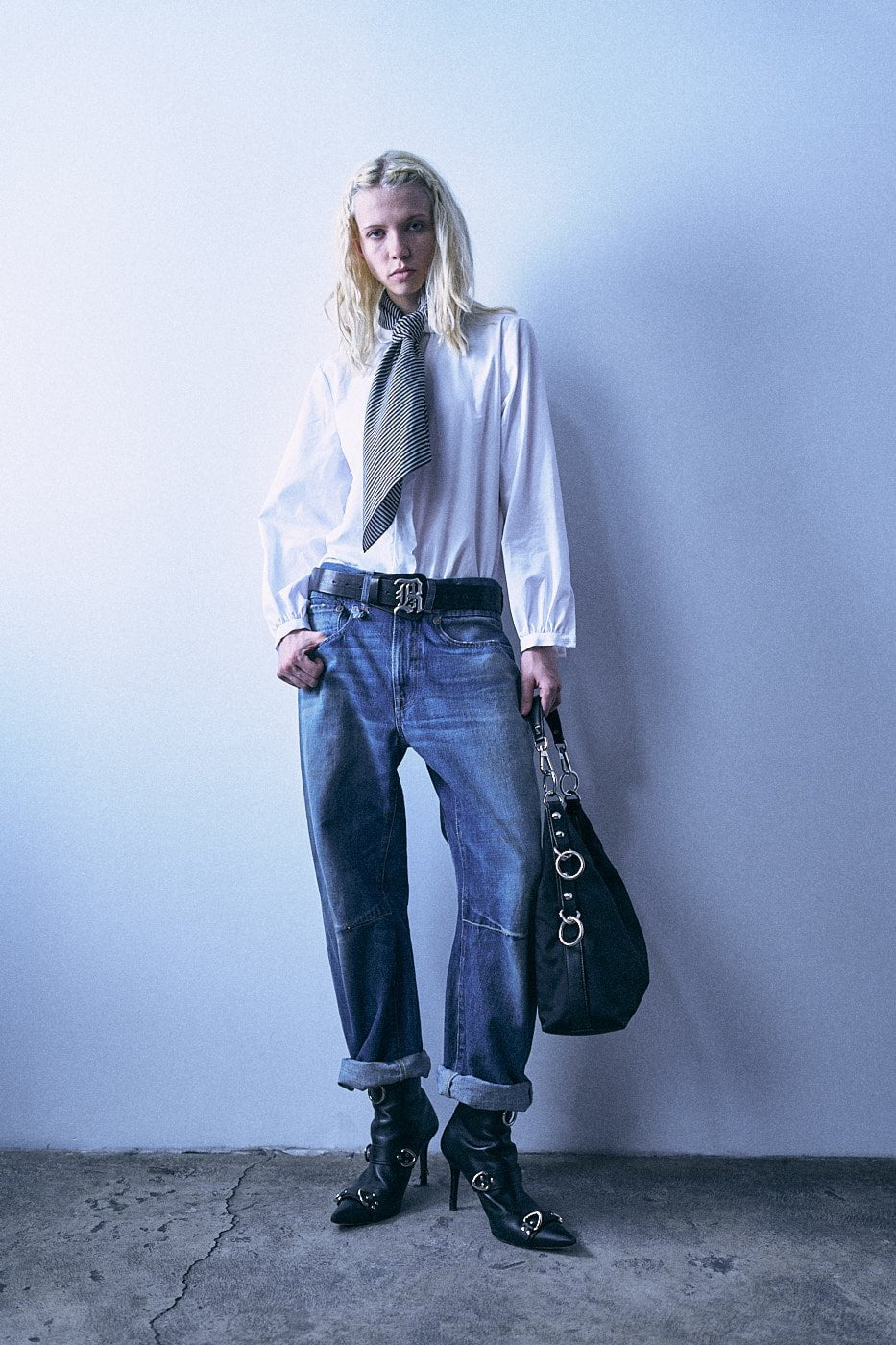 Articulated Knee X-Boyfriend Jean - Hackney Blue - R13