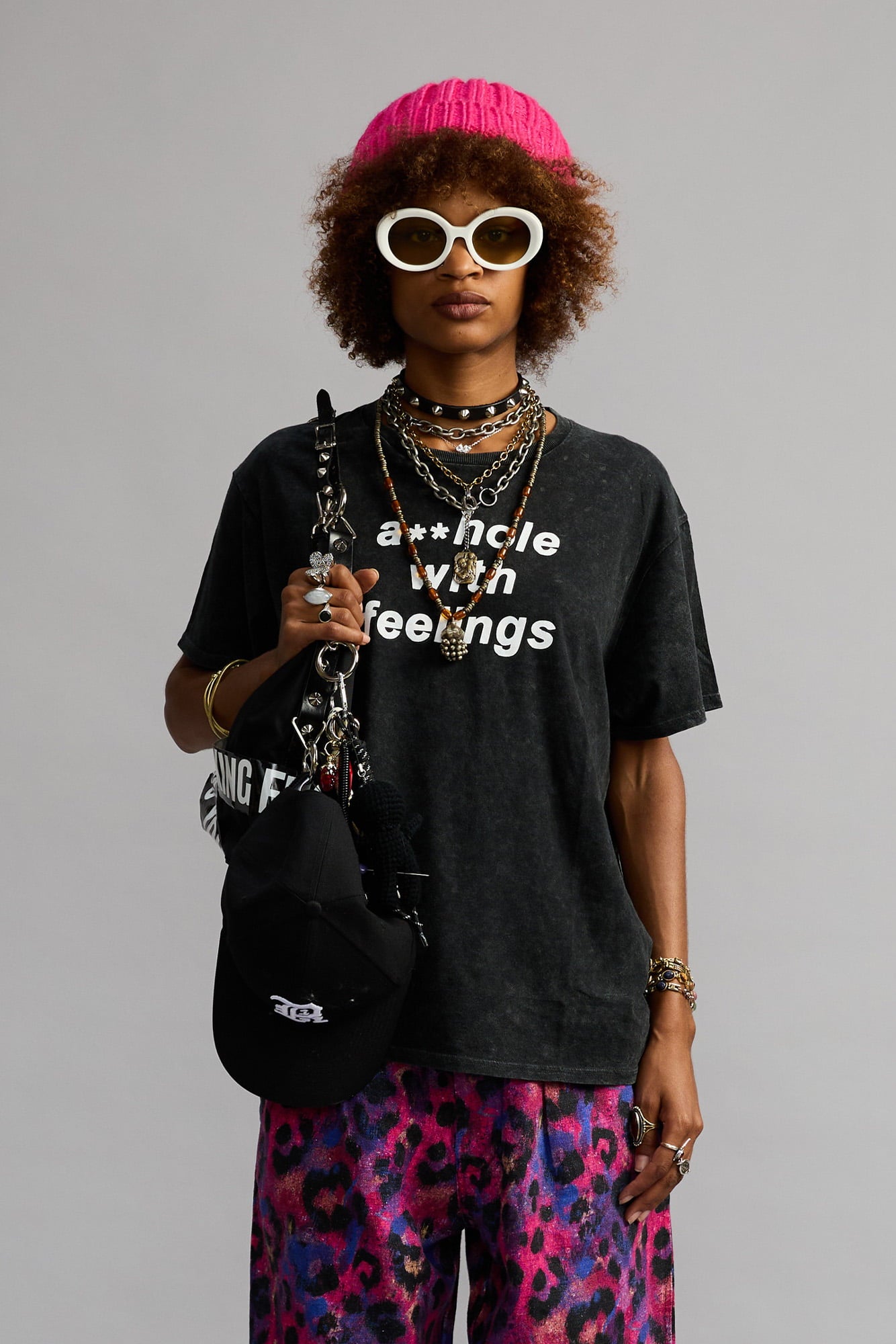 ASSHOLE WITH FEELINGS BOY T - ACID DARK GREY - R13