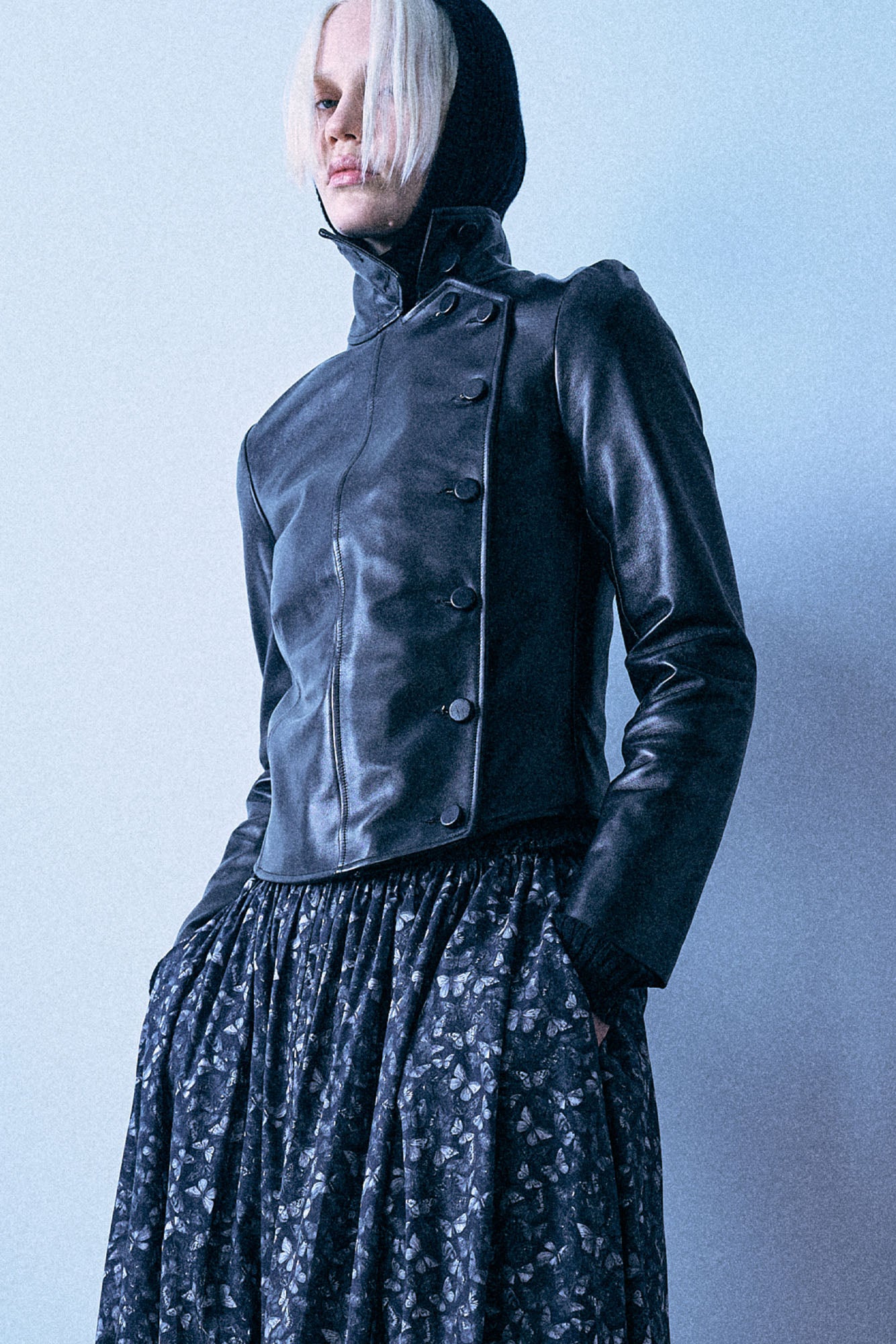 Asymmetrical Front Jacket - Black