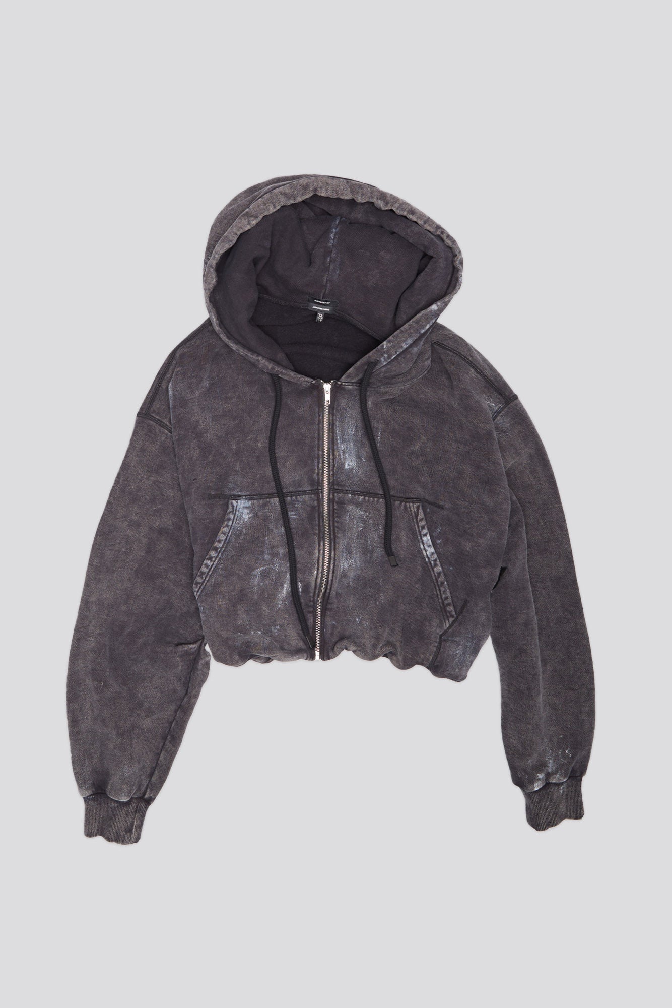 Balloon Zip-Up Hoodie - Washed Black - R13