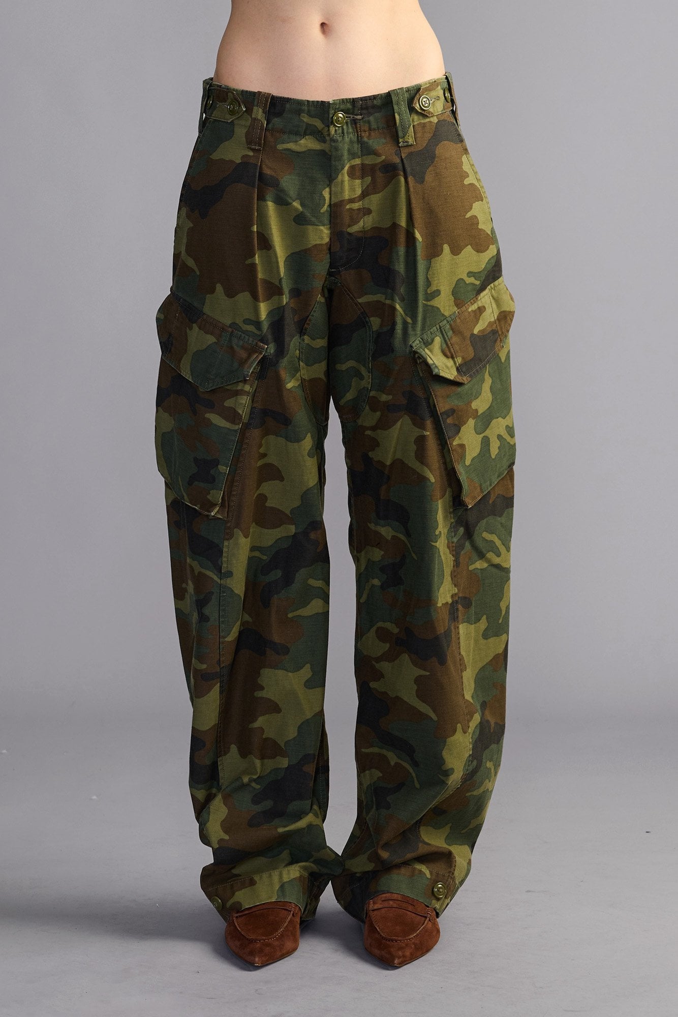 Barrel Cargo - Green Camo Back Sateen - R13