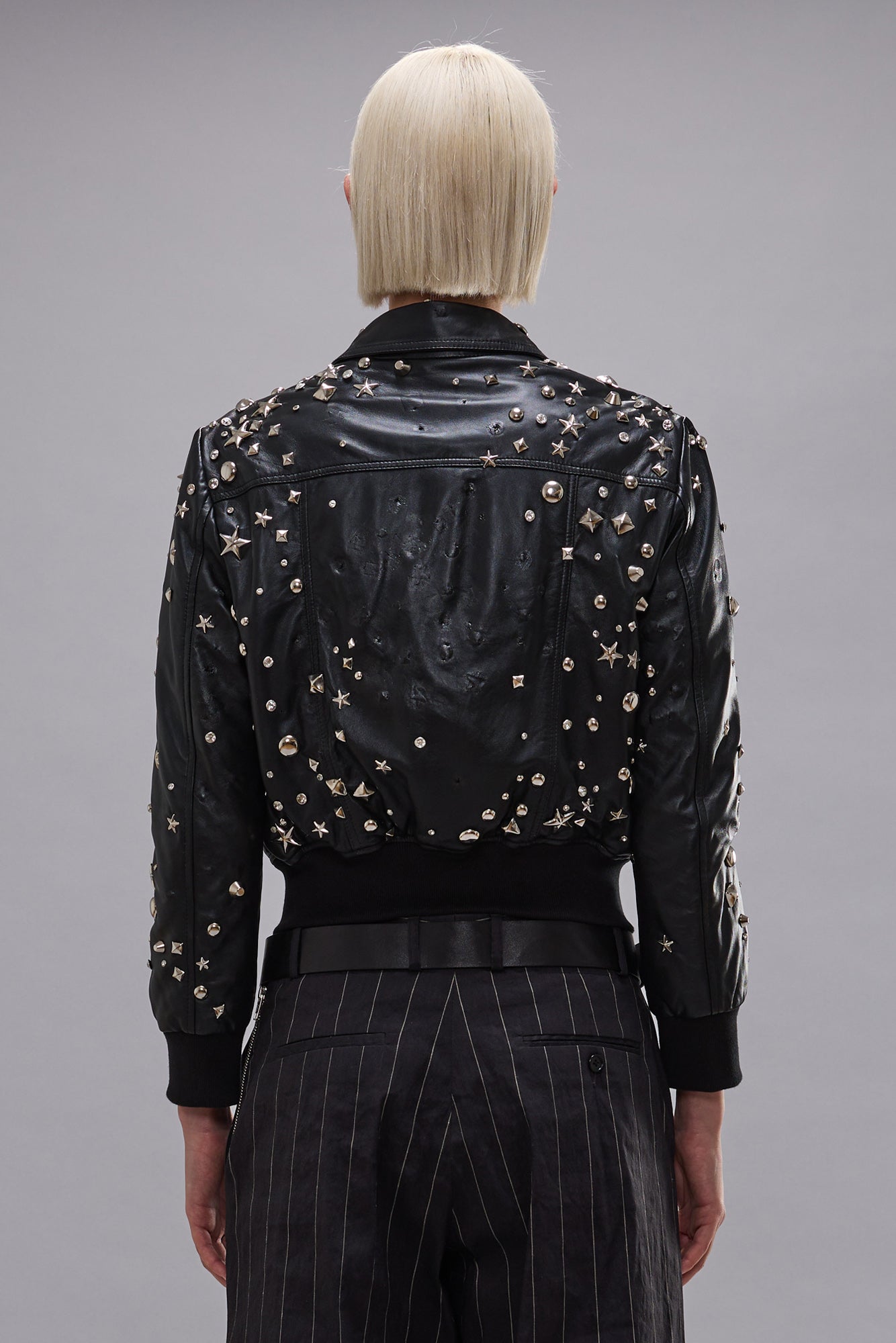 BERLIN LEATHER JACKET - BLACK WITH STUDS - R13