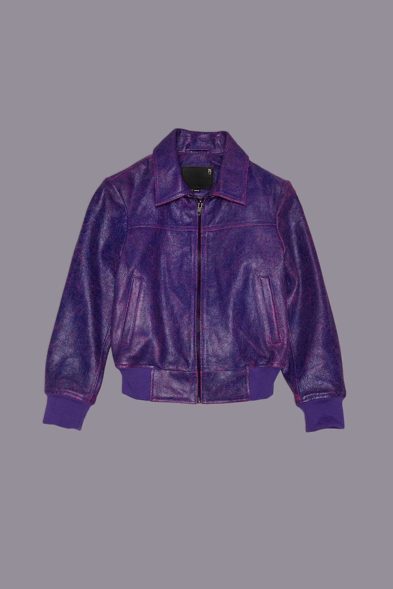 BERLIN LEATHER JACKET - PURPLE / PINK - R13