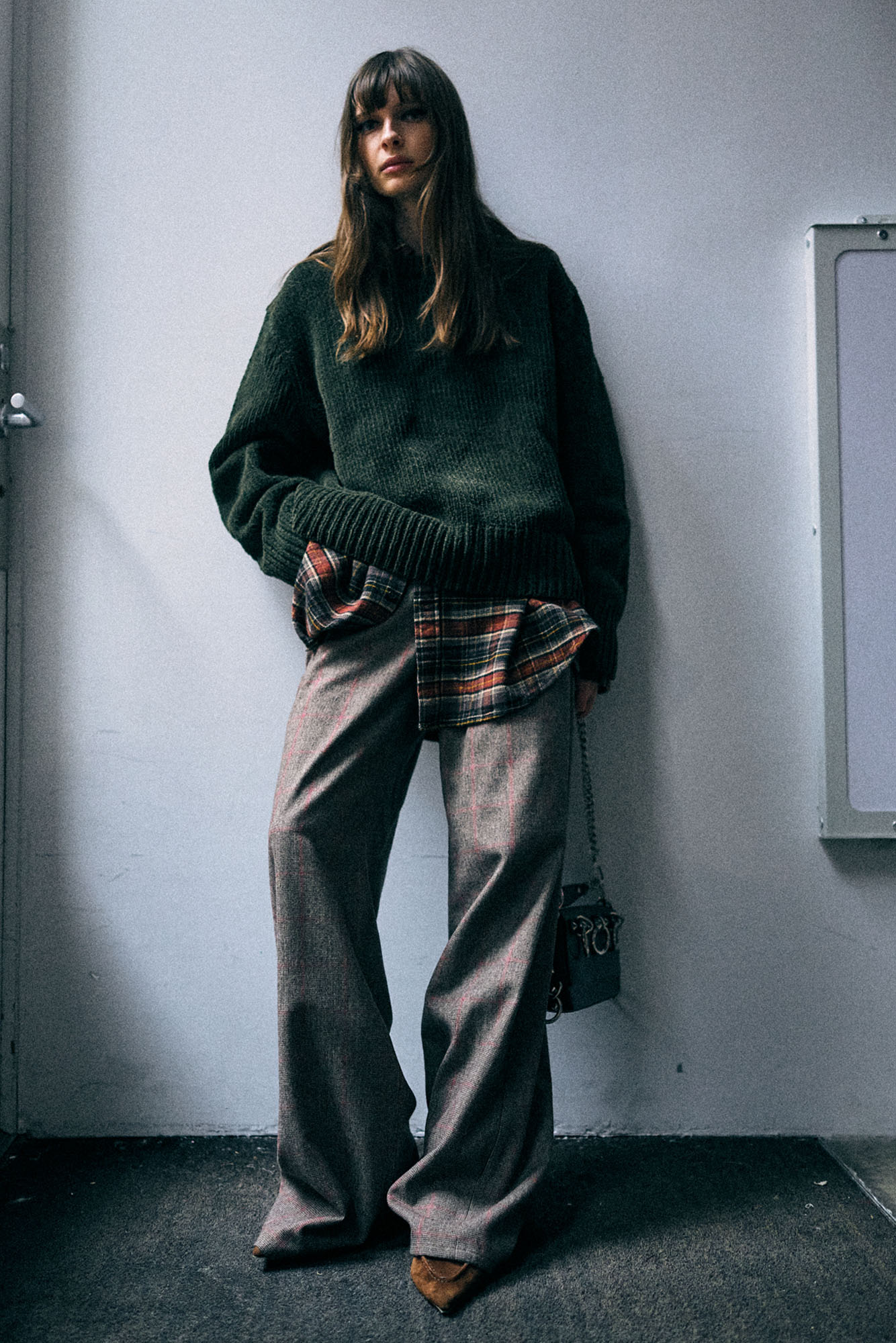 Boxy Crewneck Sweater - Olive Green - R13