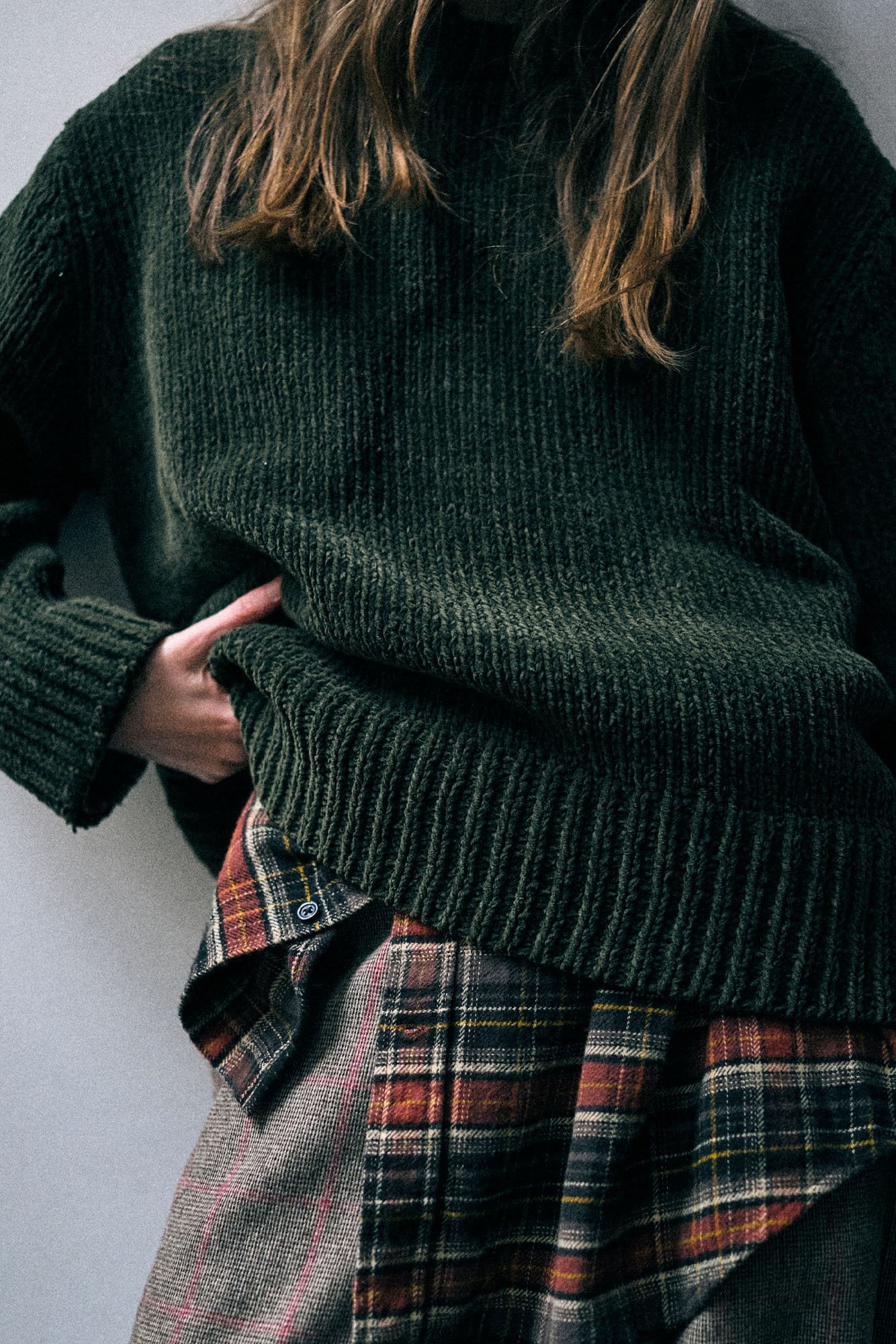 Boxy Crewneck Sweater - Olive Green - R13