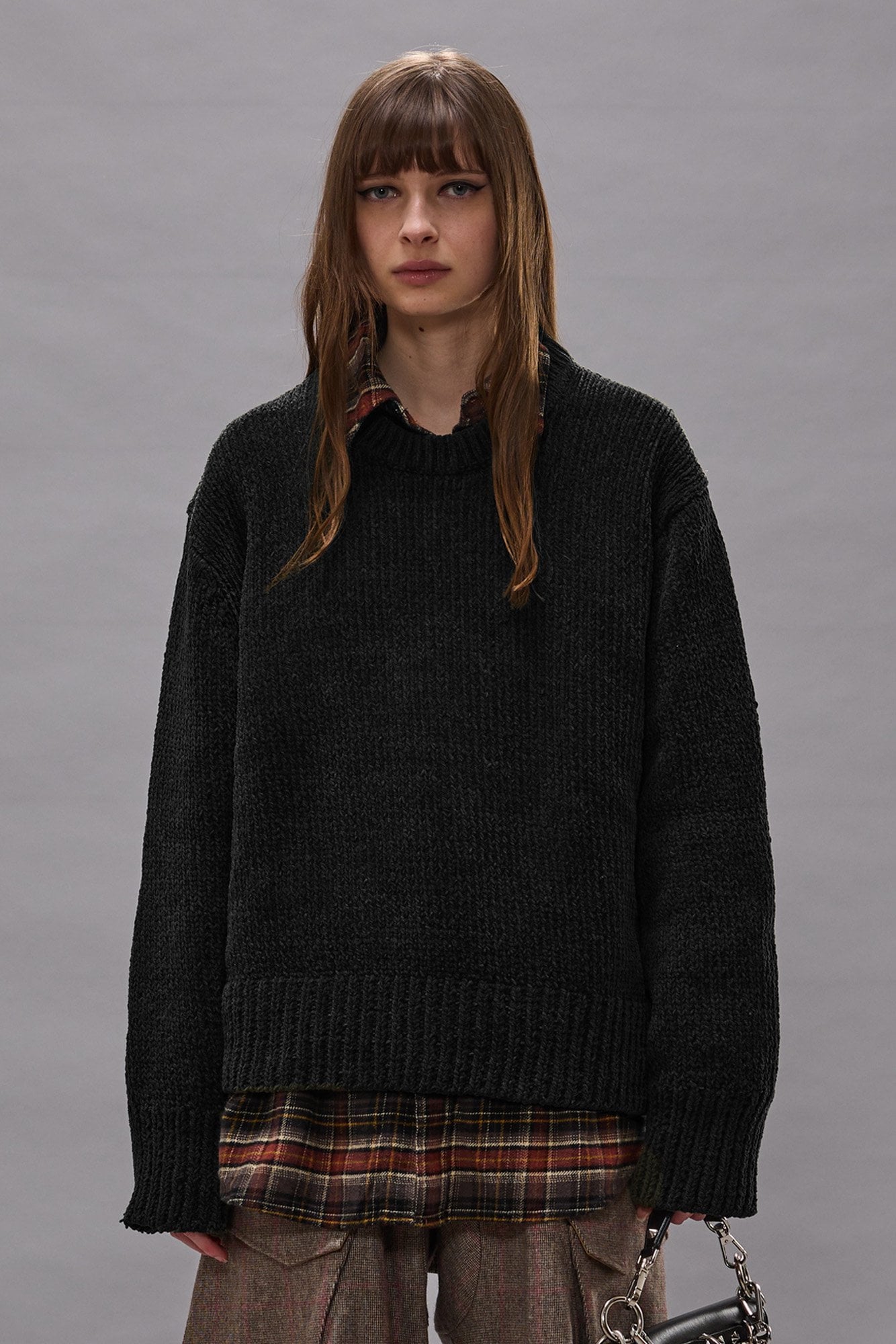 Boxy Crewneck Sweater - Washed Black - R13