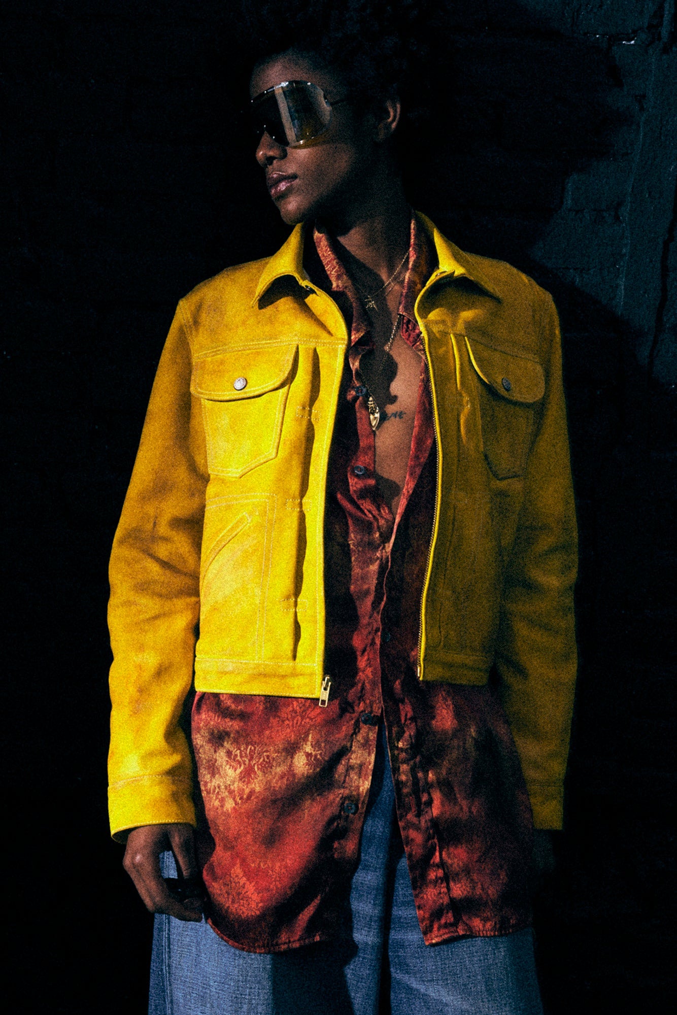 BOXY TRUCKER JACKET - YELLOW