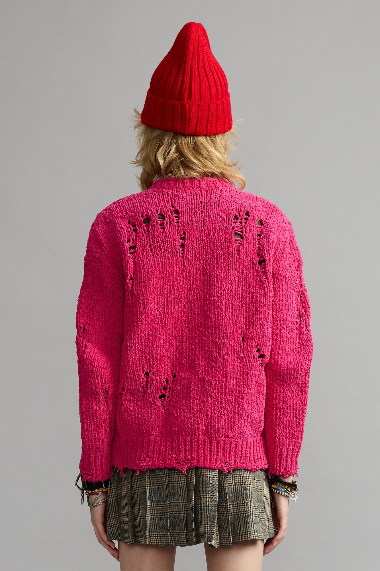 Boy Crewneck Cardigan - Pink - R13