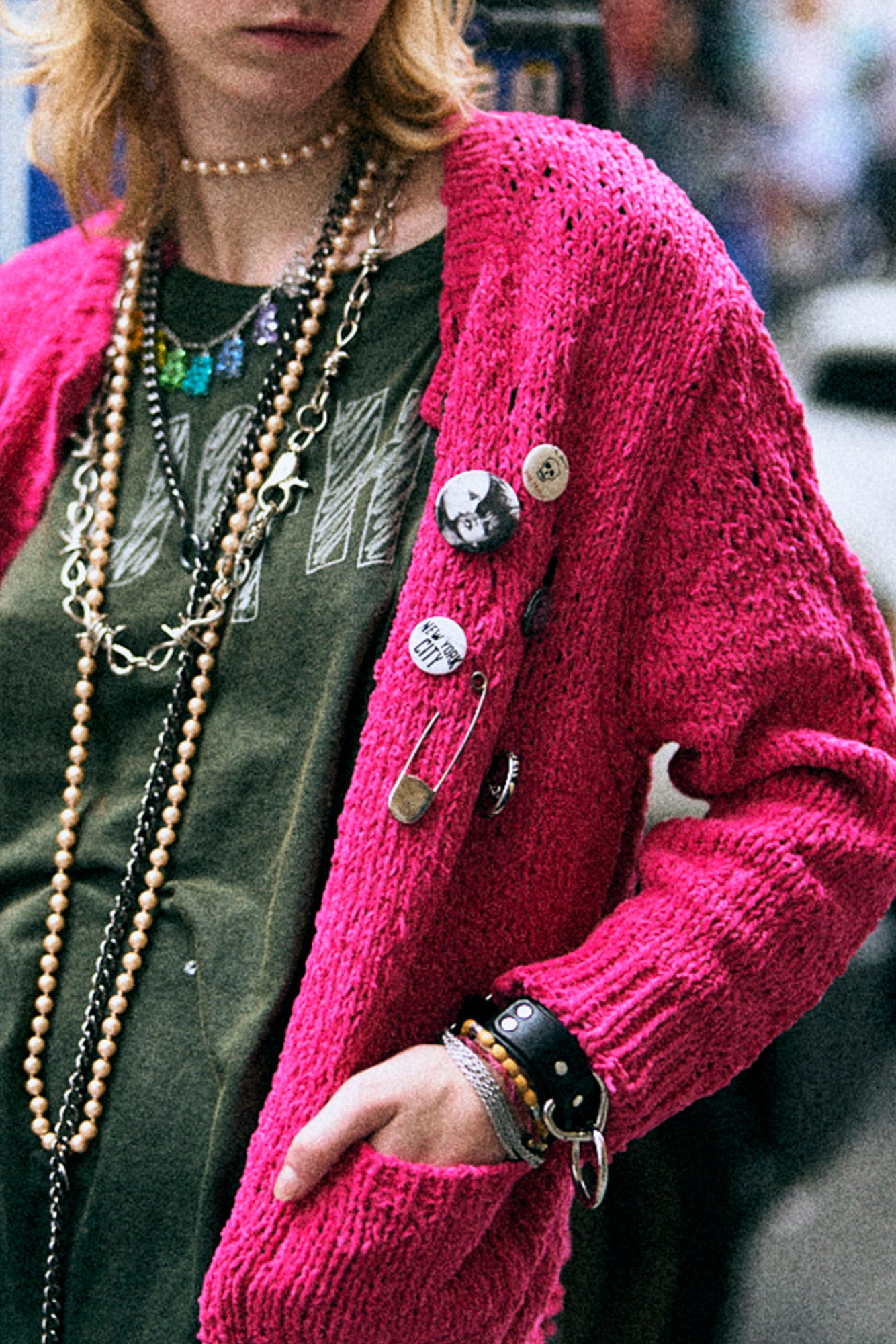 Boy Crewneck Cardigan - Pink - R13