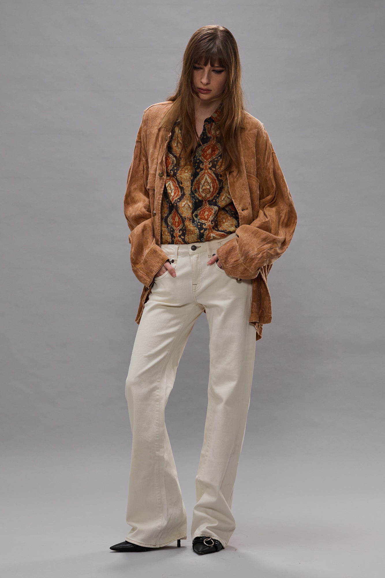 BOY FLARE - ECRU STRETCH - R13