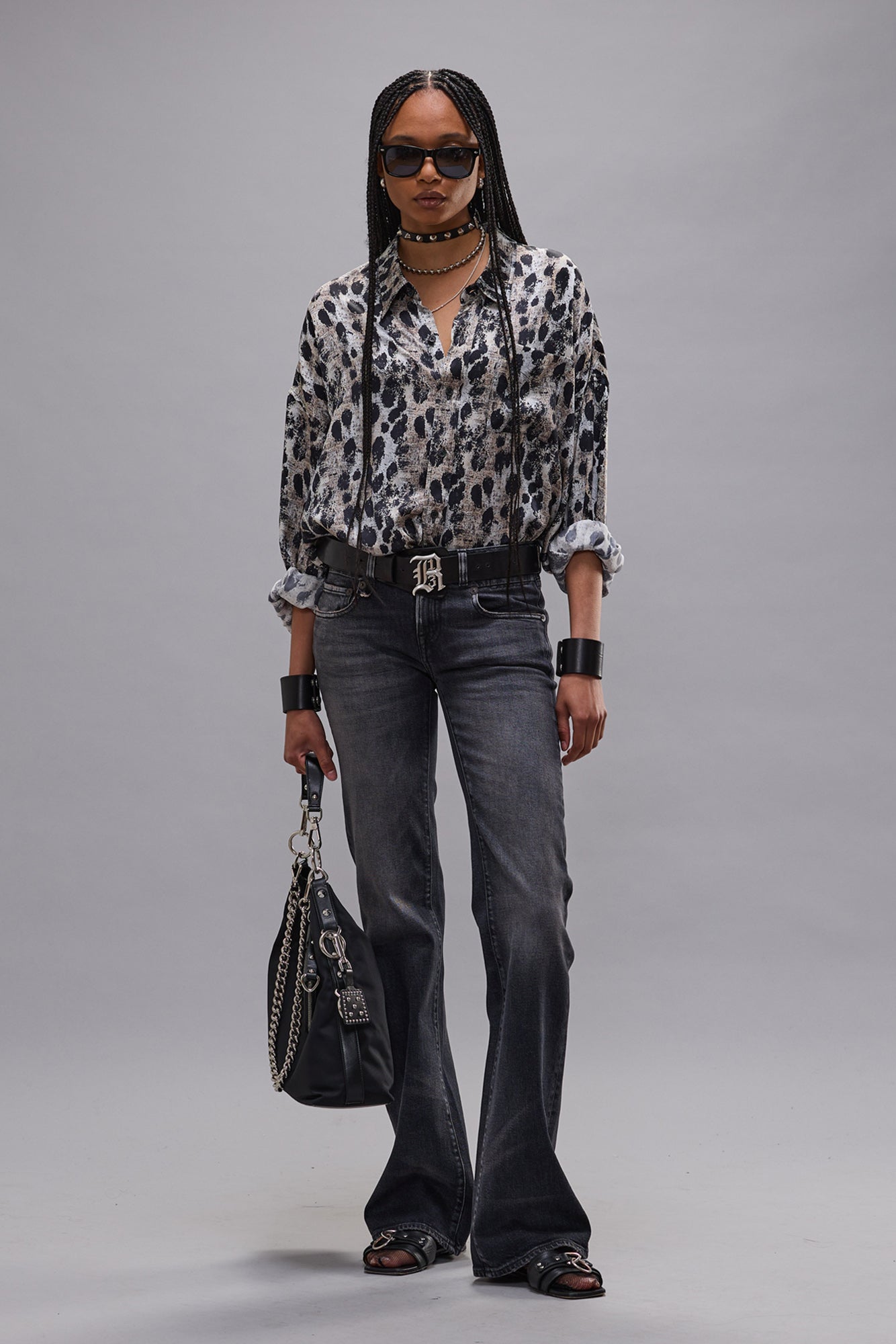 BOY FLARE - ESSEX BLACK STRETCH - R13