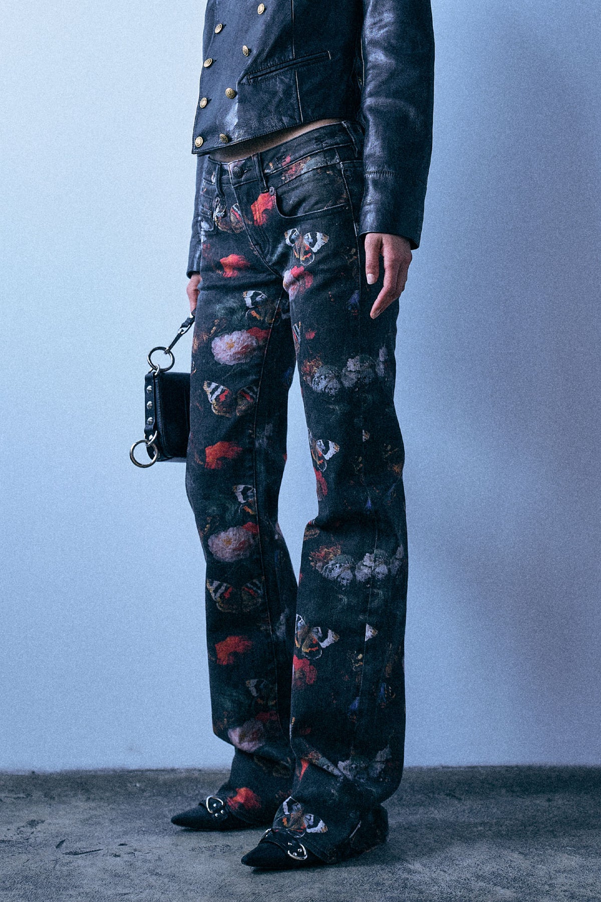 Boy Flare - Pink Stretch Floral Butterfly - R13
