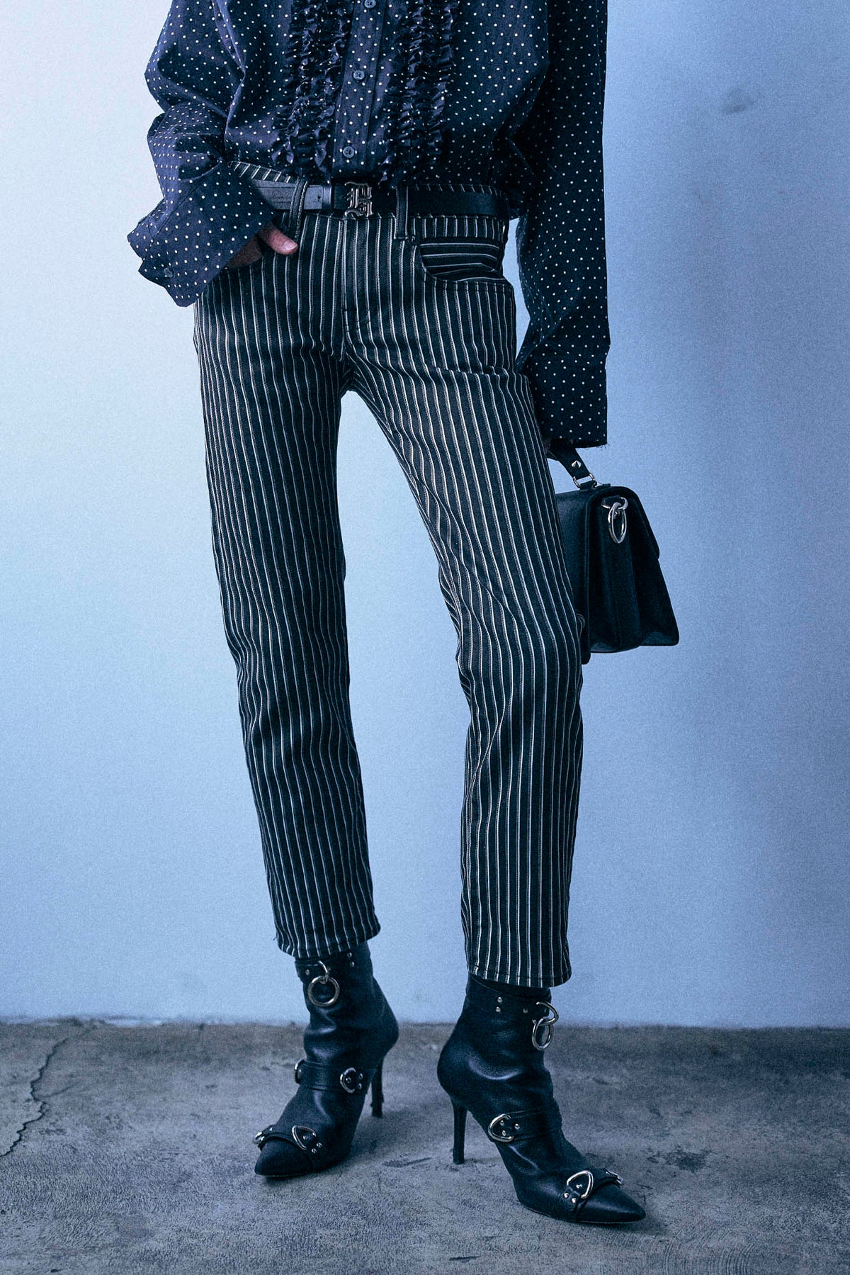 Boy Straight - Black Stretch Morning Stripe - R13
