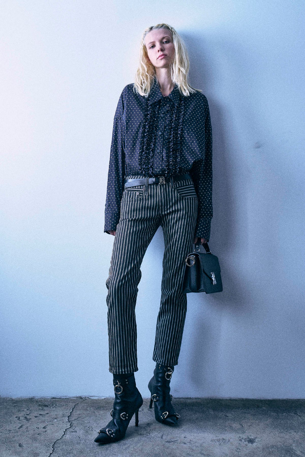 Boy Straight - Black Stretch Morning Stripe - R13