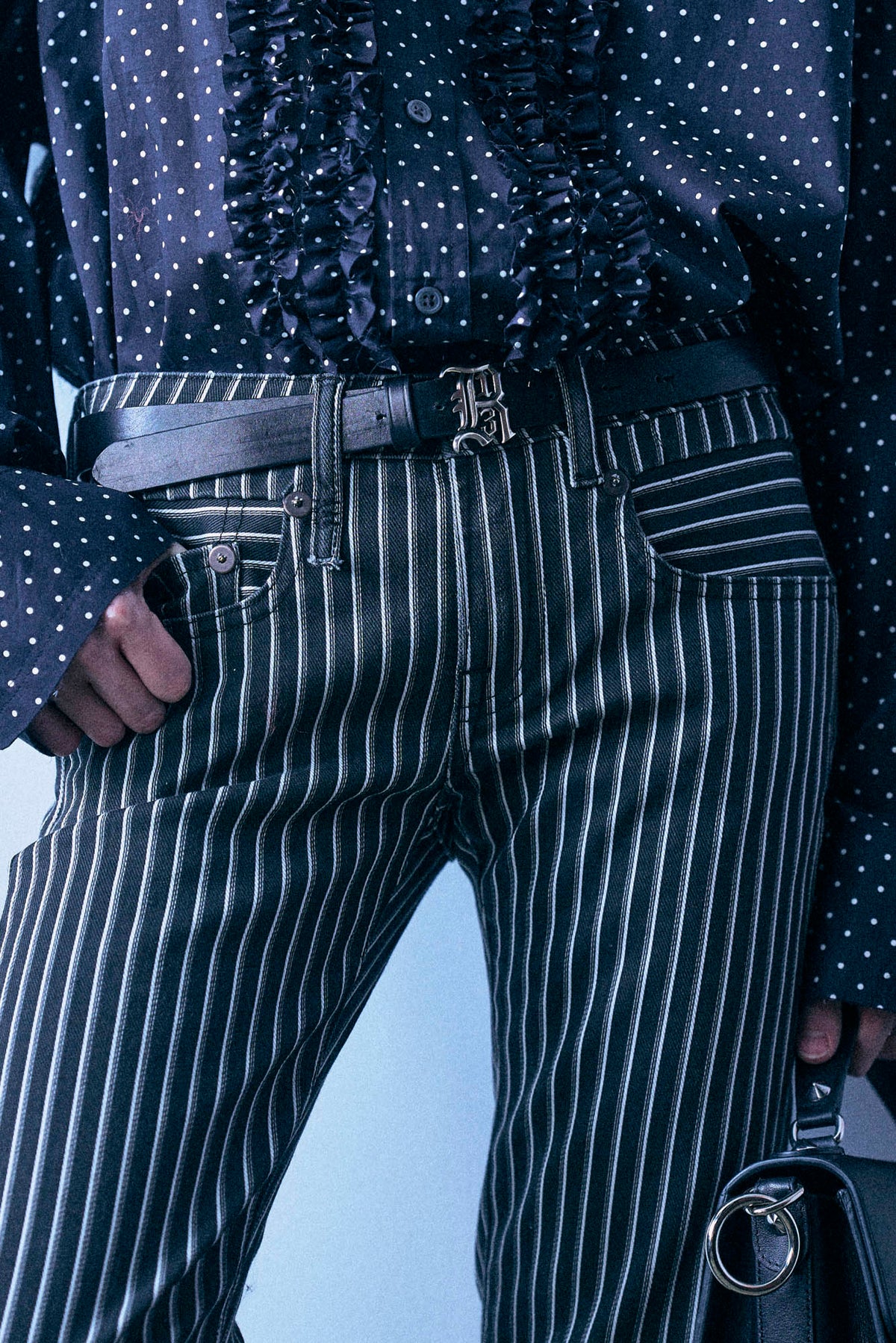 Boy Straight - Black Stretch Morning Stripe - R13