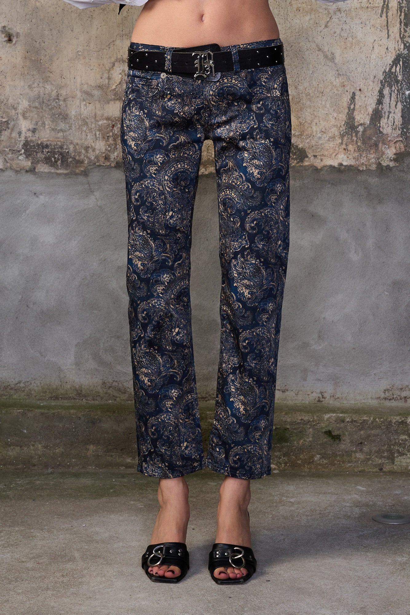 BOY STRAIGHT - BLUE PAISLEY SATEEN - R13