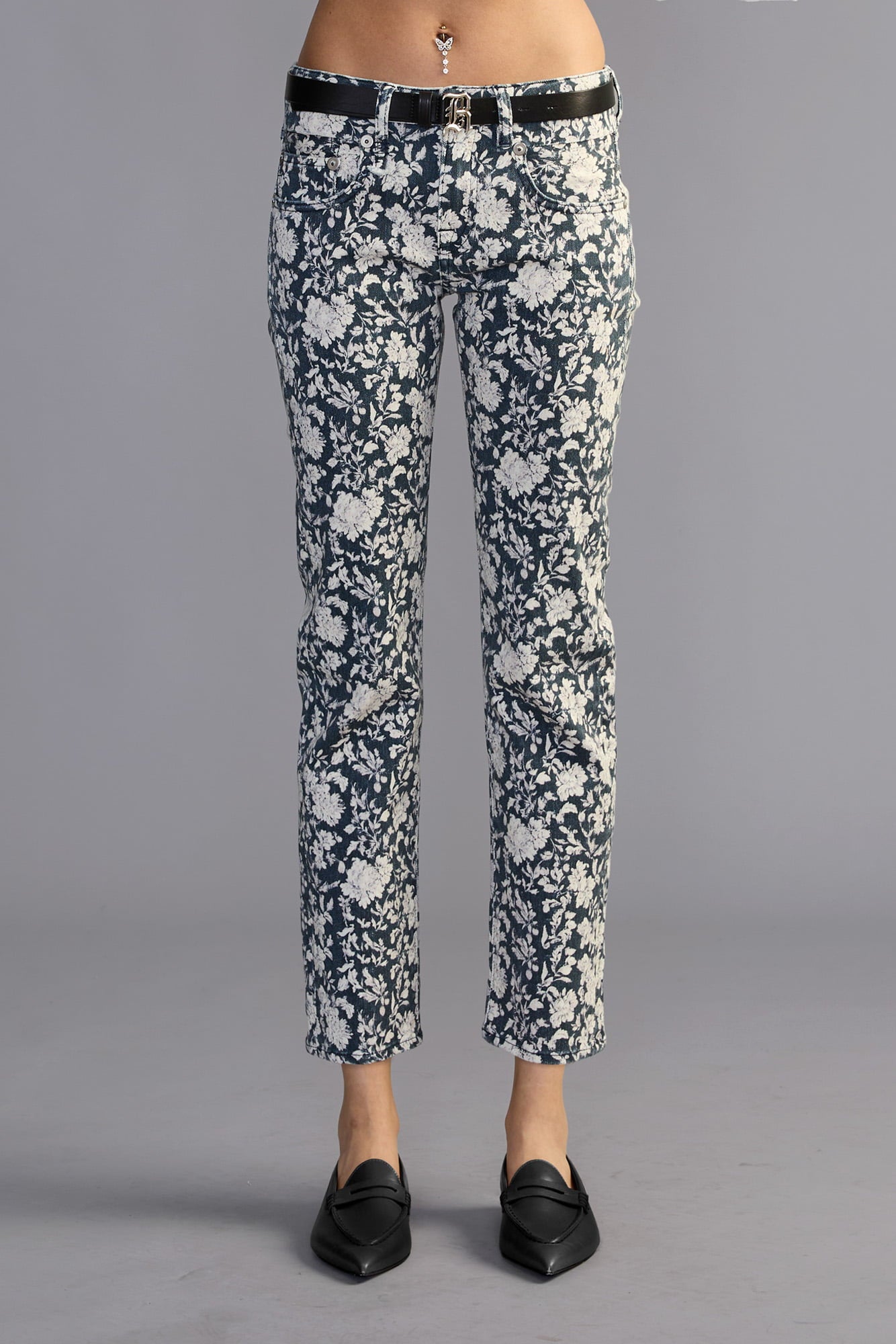 Boy Straight - Dark Blue Floral - R13