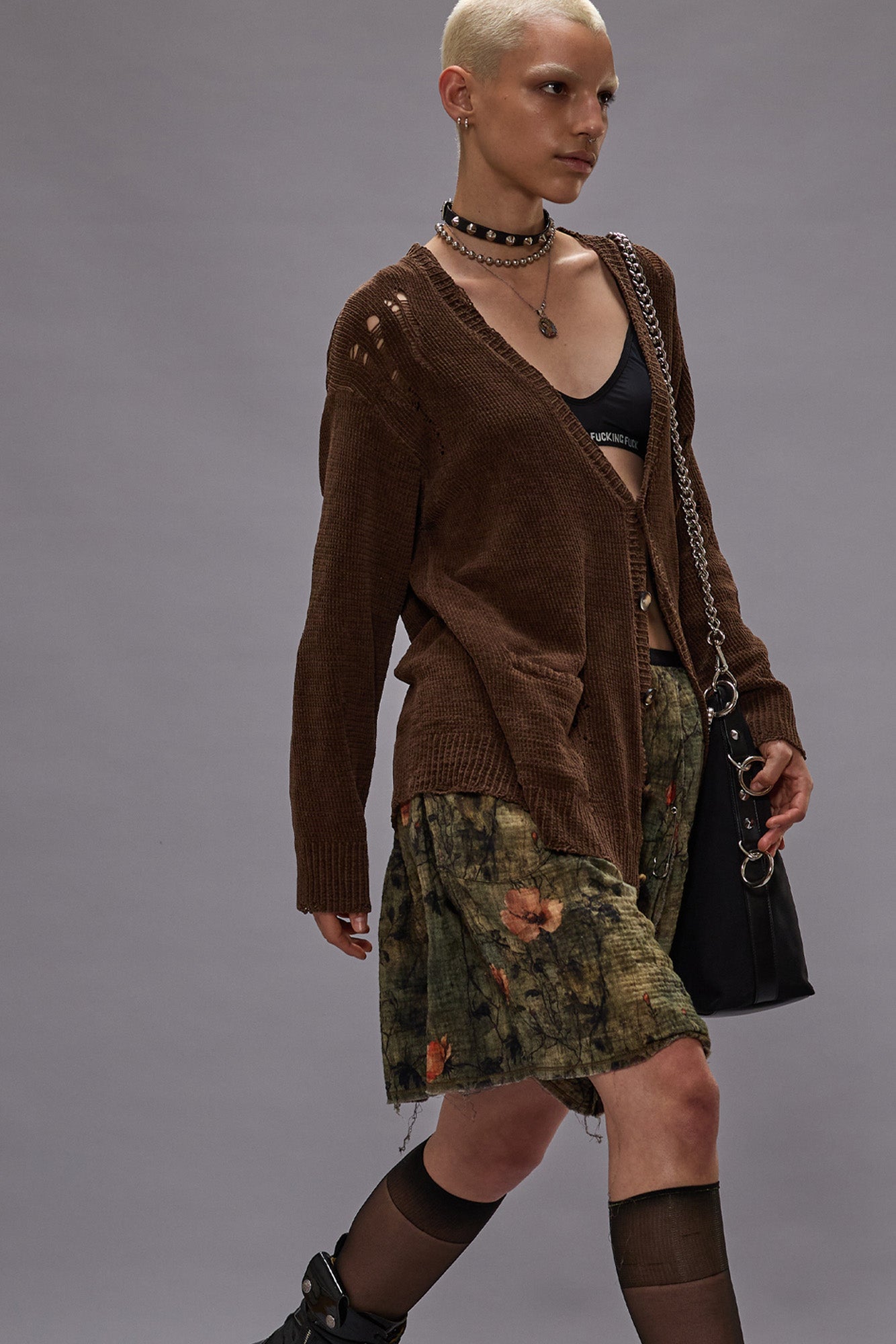 BOYFRIEND CARDIGAN - BROWN