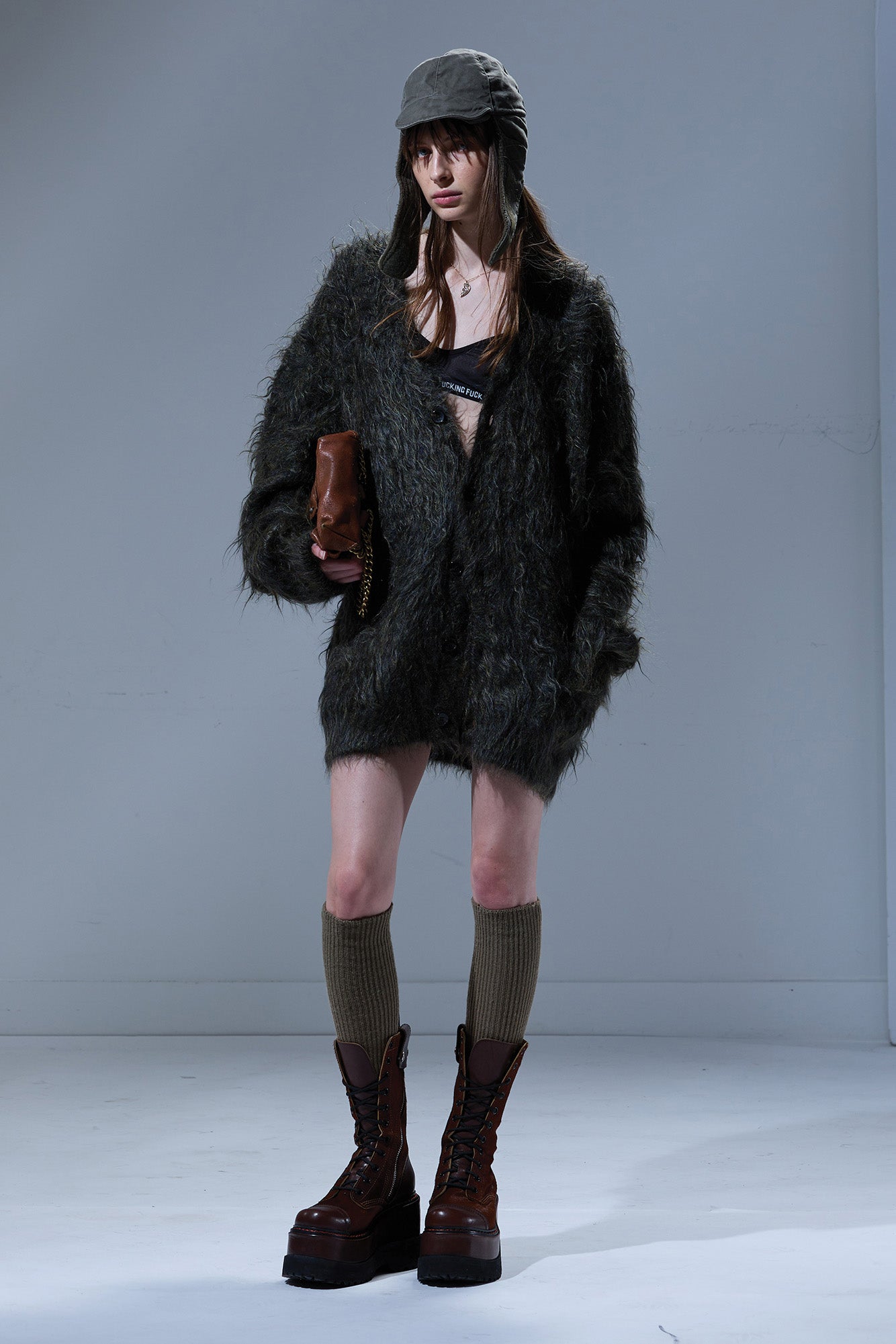 BOYFRIEND CARDIGAN - HEATHER OLIVE GREEN