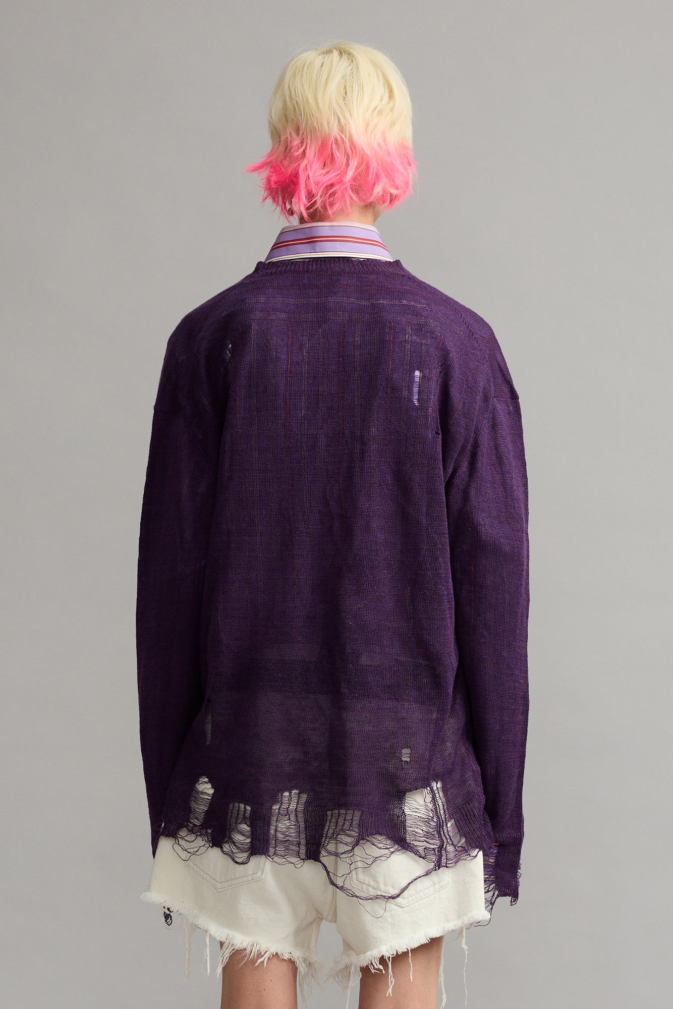 Boyfriend Cardigan - Purple - R13