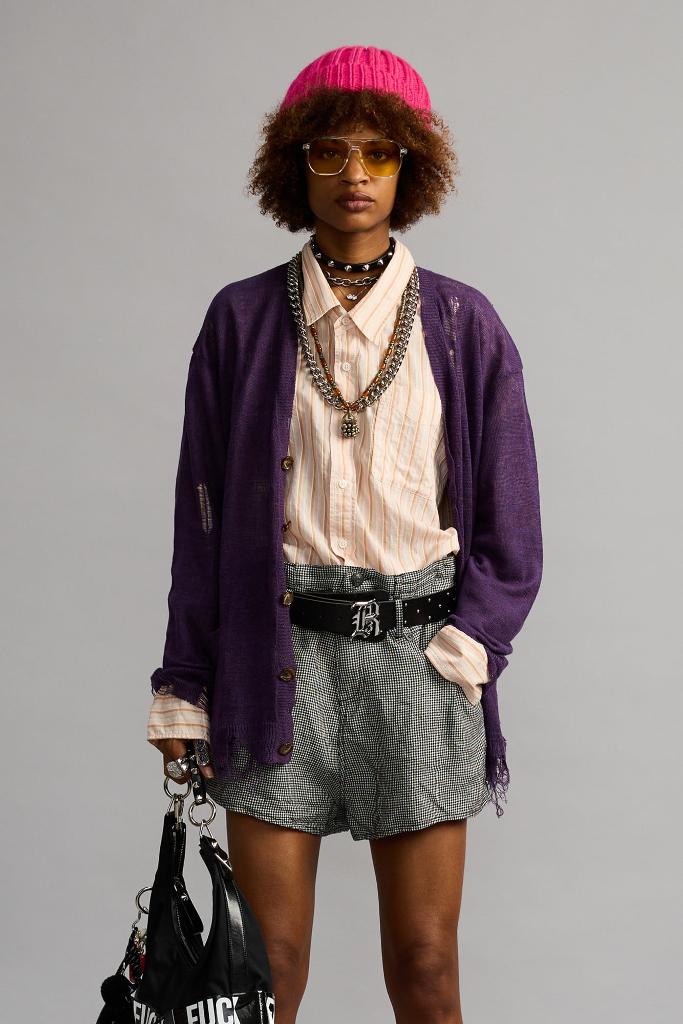 Boyfriend Cardigan - Purple - R13