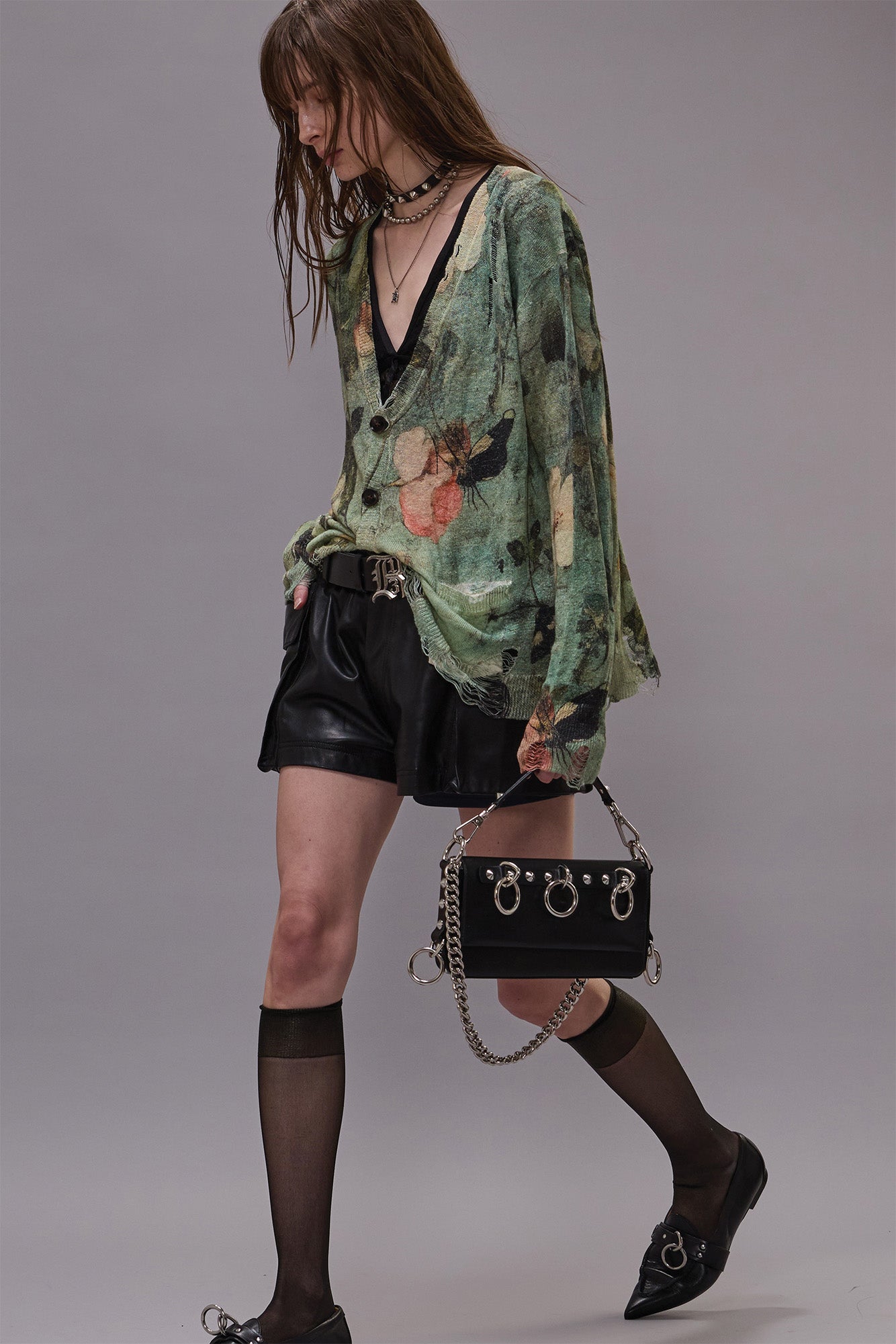 BOYFRIEND CARDIGAN - TURQUOISE FLORAL - R13