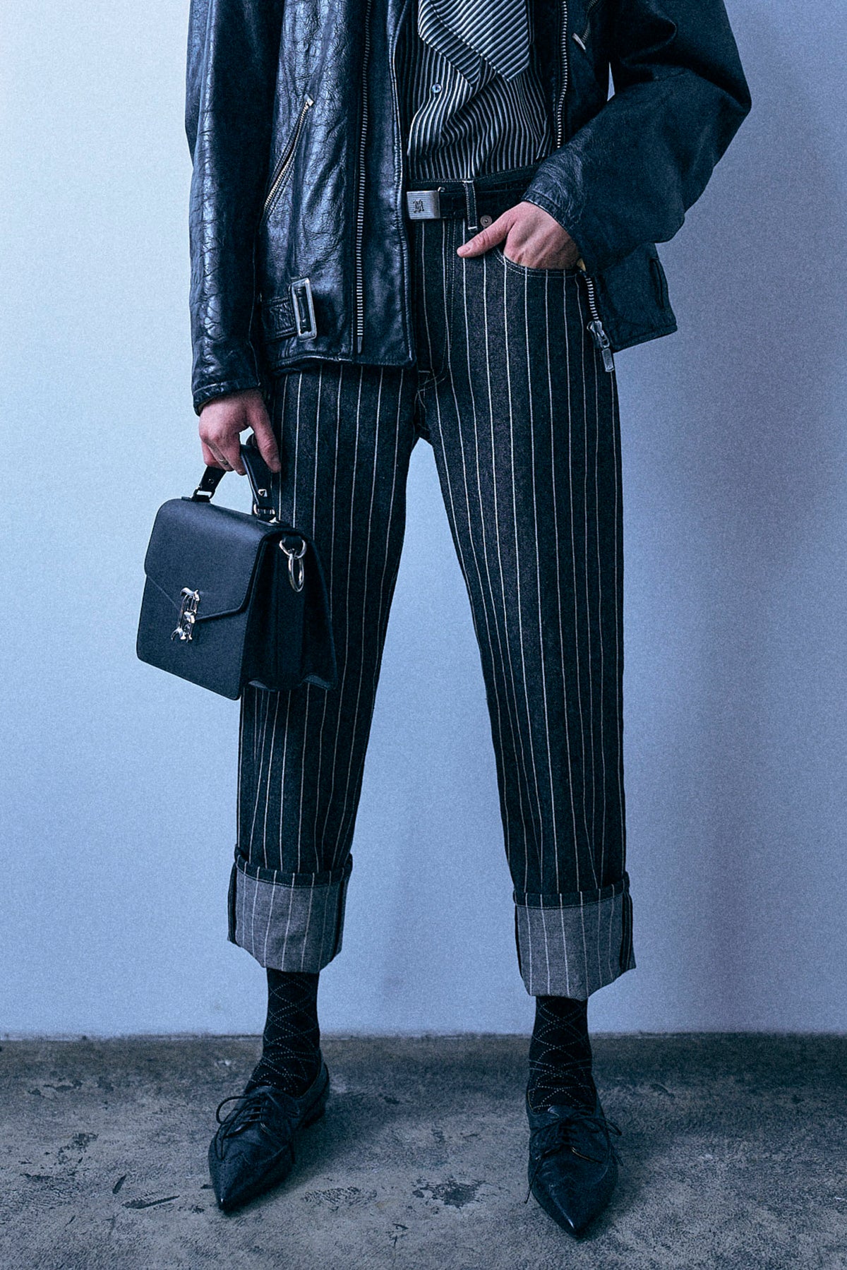 Boyfriend Jean - Black Ecru Stripe - R13