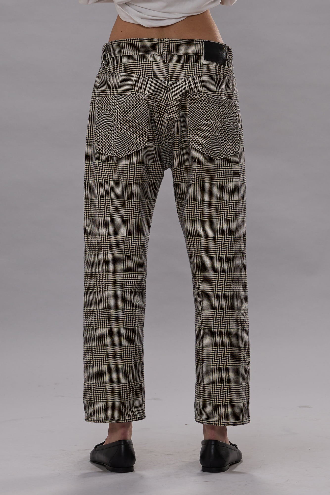 Boyfriend Jean - Prince Of Wales Grey Check - R13