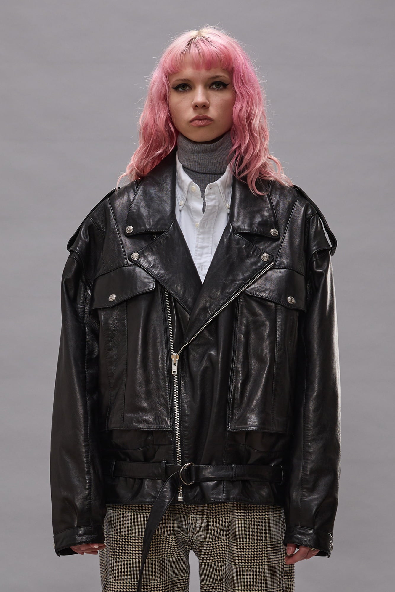 Boyfriend Leather Moto Jacket - Black - R13
