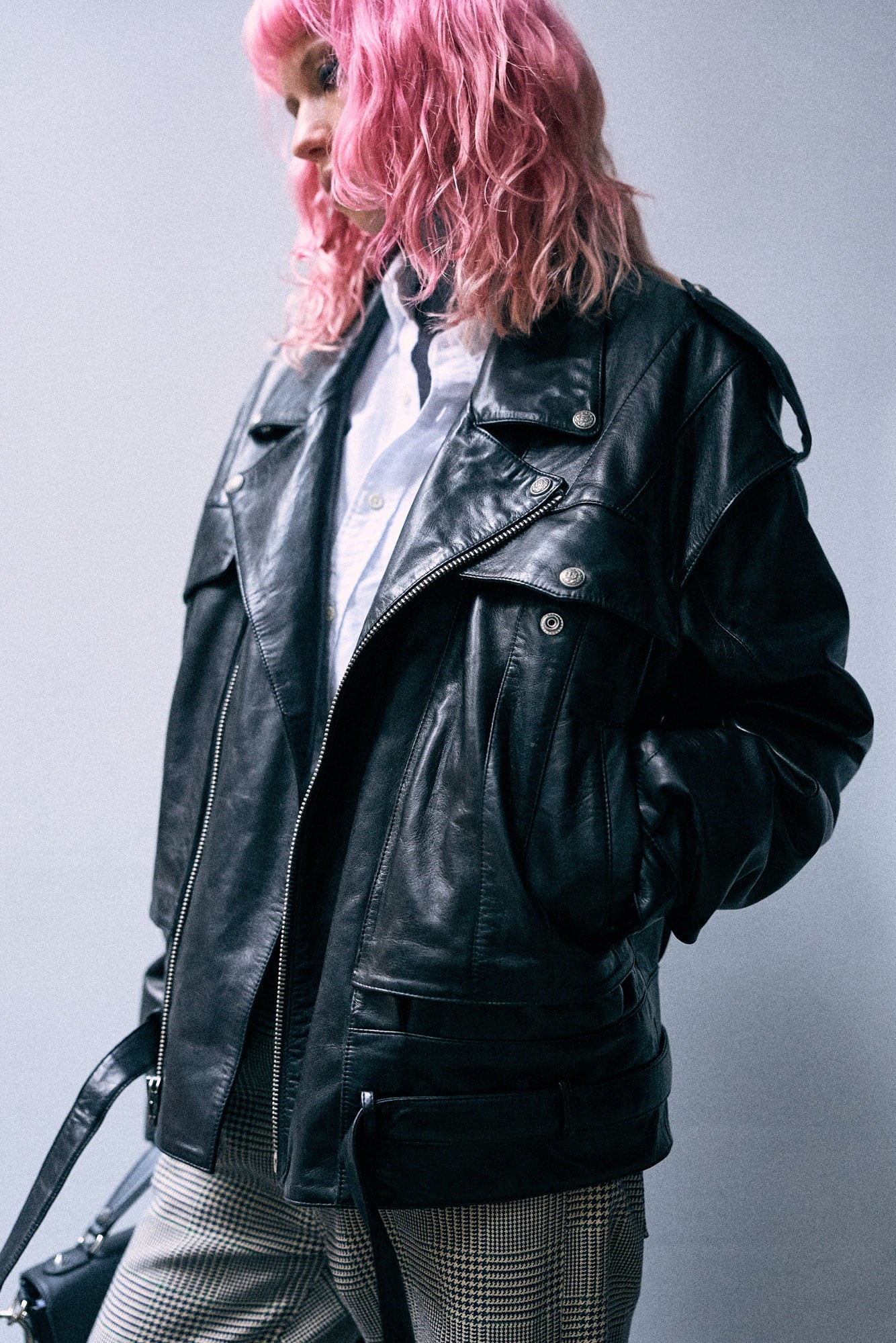 Boyfriend Leather Moto Jacket - Black - R13
