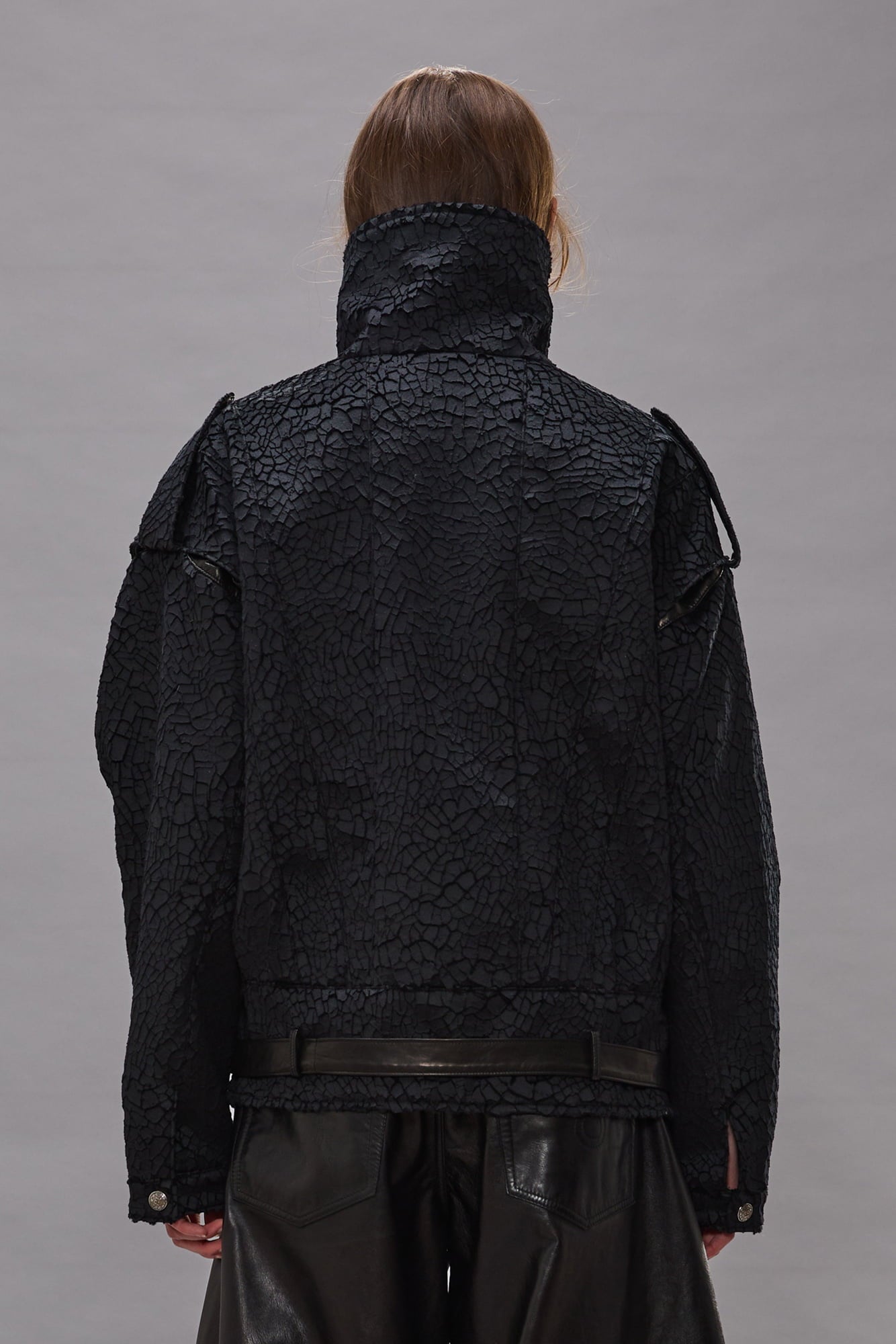 Boyfriend Moto Jacket With Funnel Neck - Black - R13