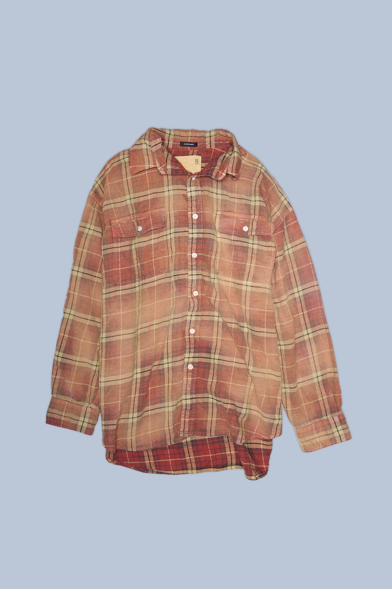 BOYFRIEND SHIRT - BLEACHED RED/ ECRU PLAID - R13