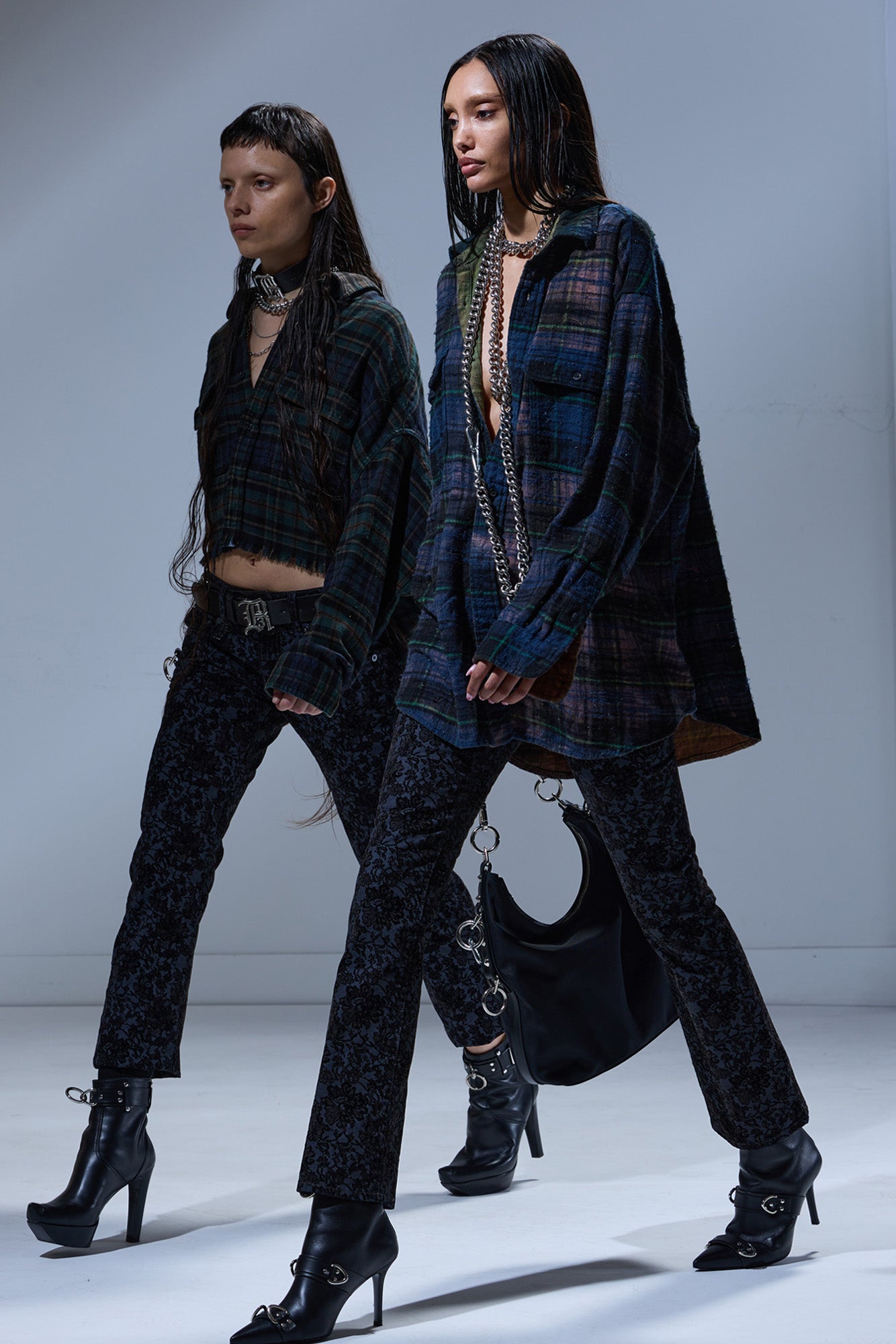 Boyfriend Shirt - Navy Plaid Blue