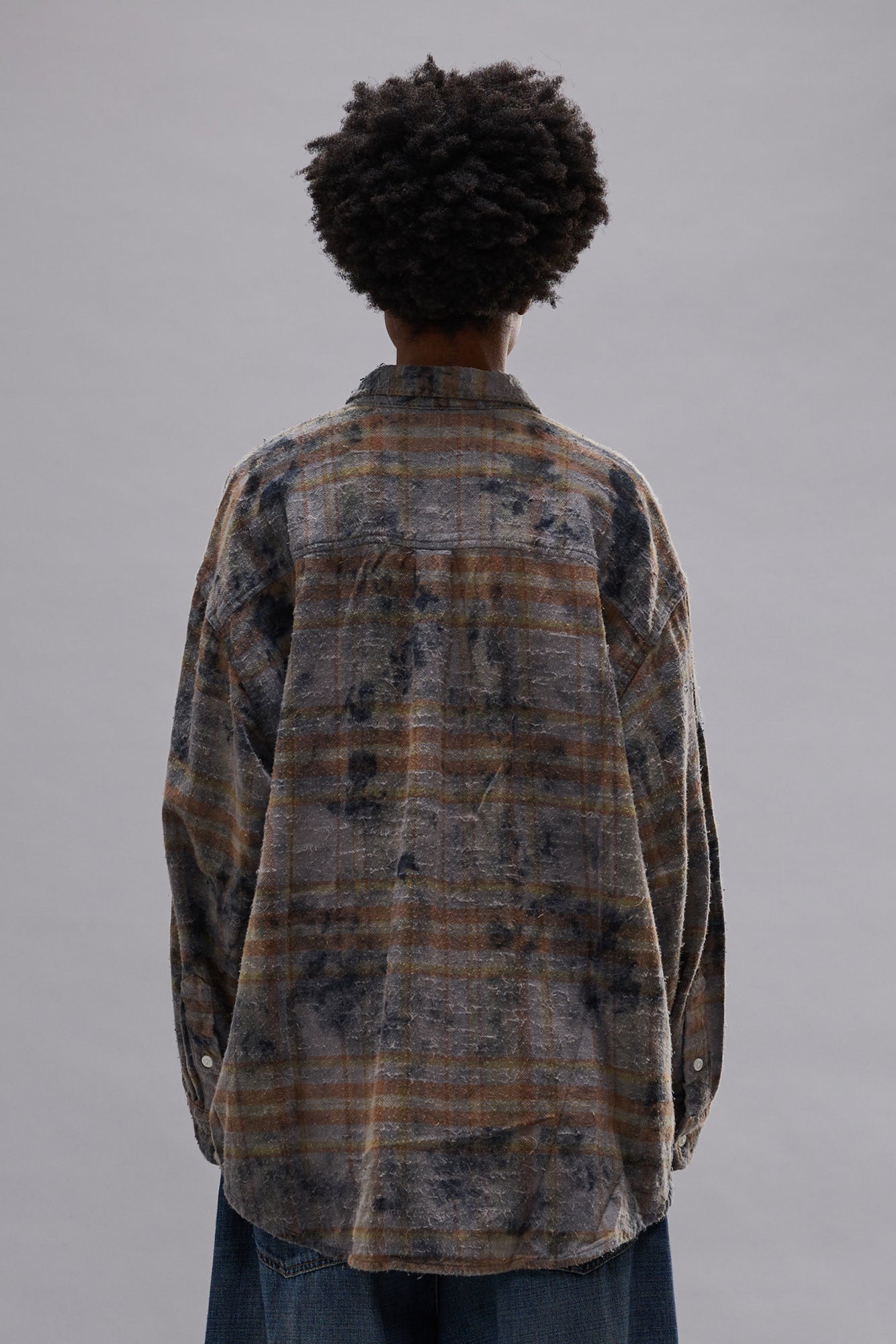 BOYFRIEND SHIRT - OVERDYED LIGHT BLUE PLAID - R13