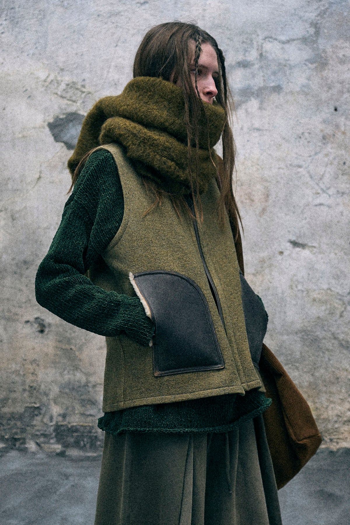 Boyfriend Vest With Shearling Pockets - Brown - R13
