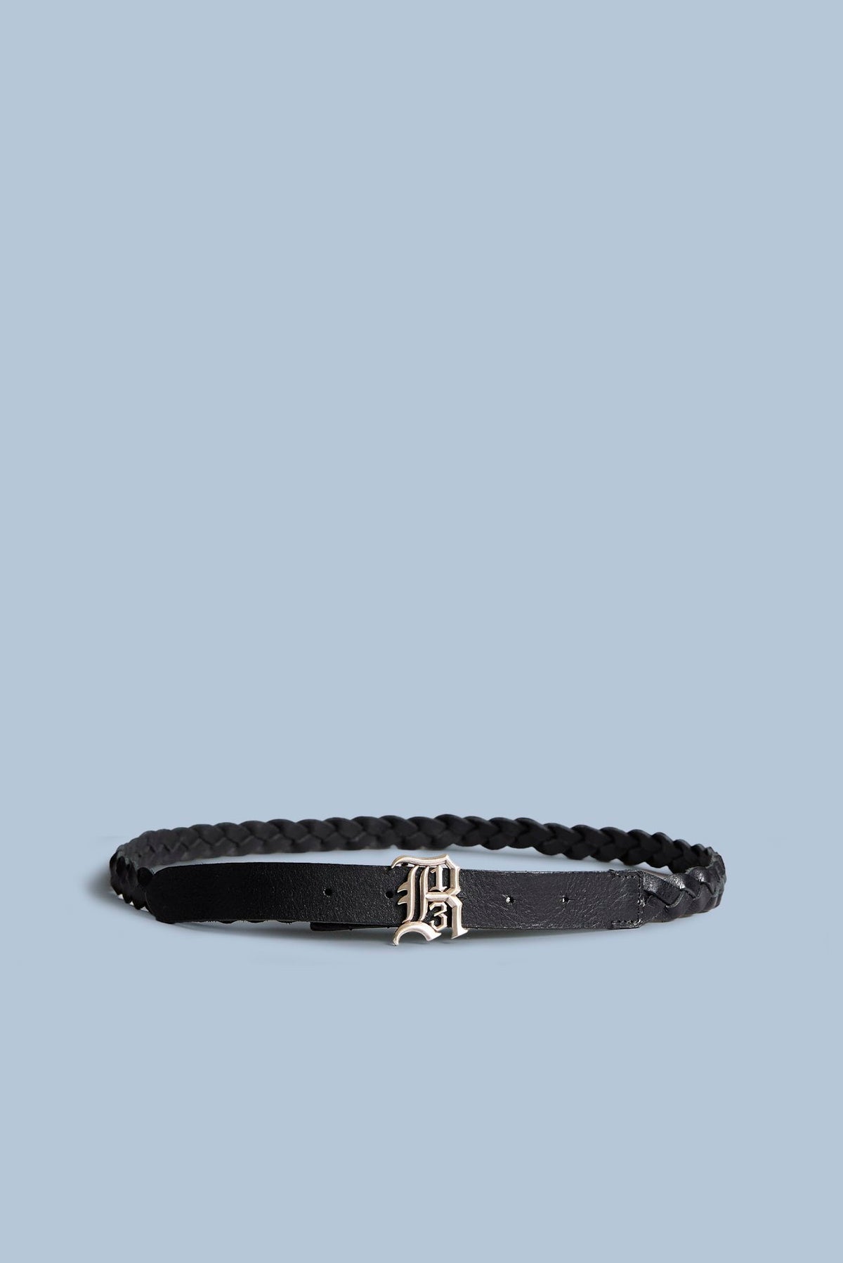 Braided R13 Logo Belt - Black With Silver Buckle - R13