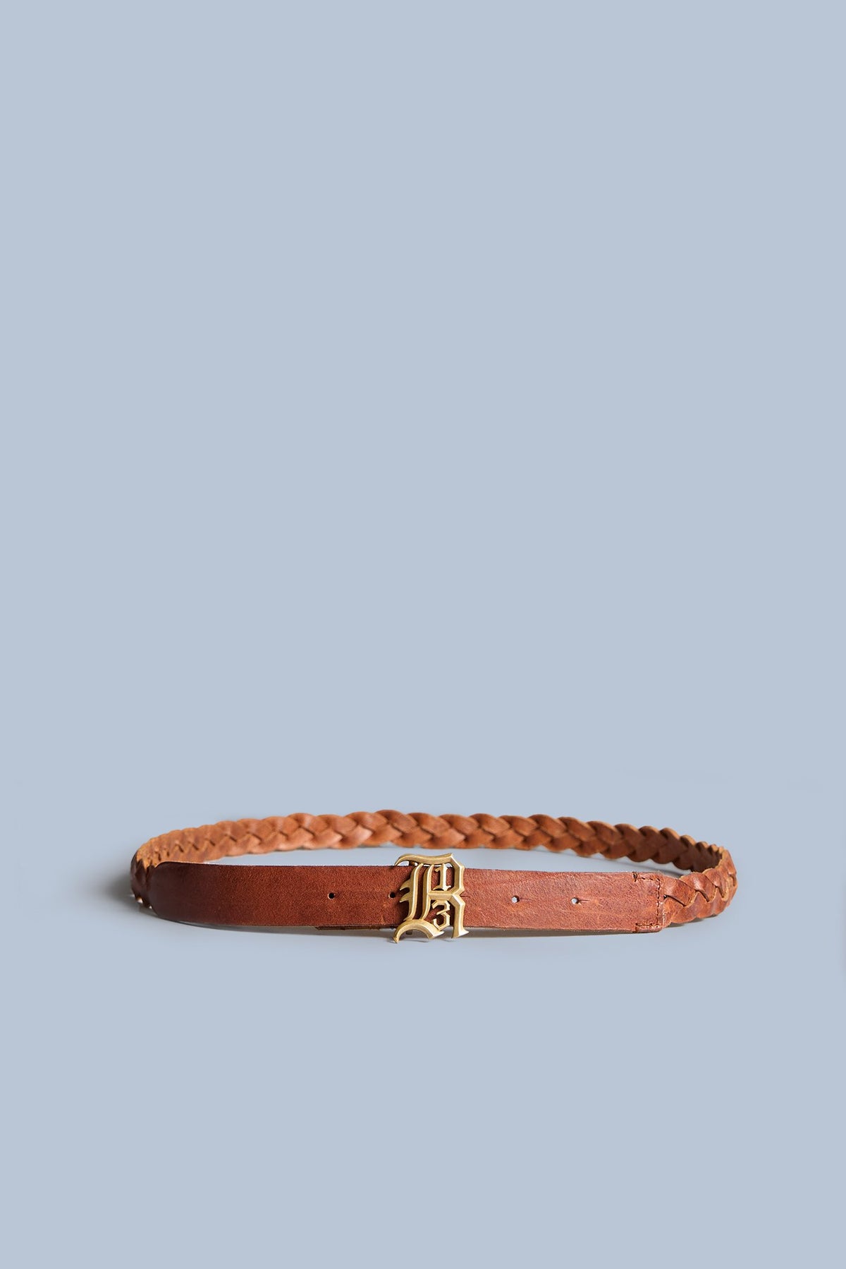 Braided R13 Logo Belt - Brown With Brass Buckle - R13