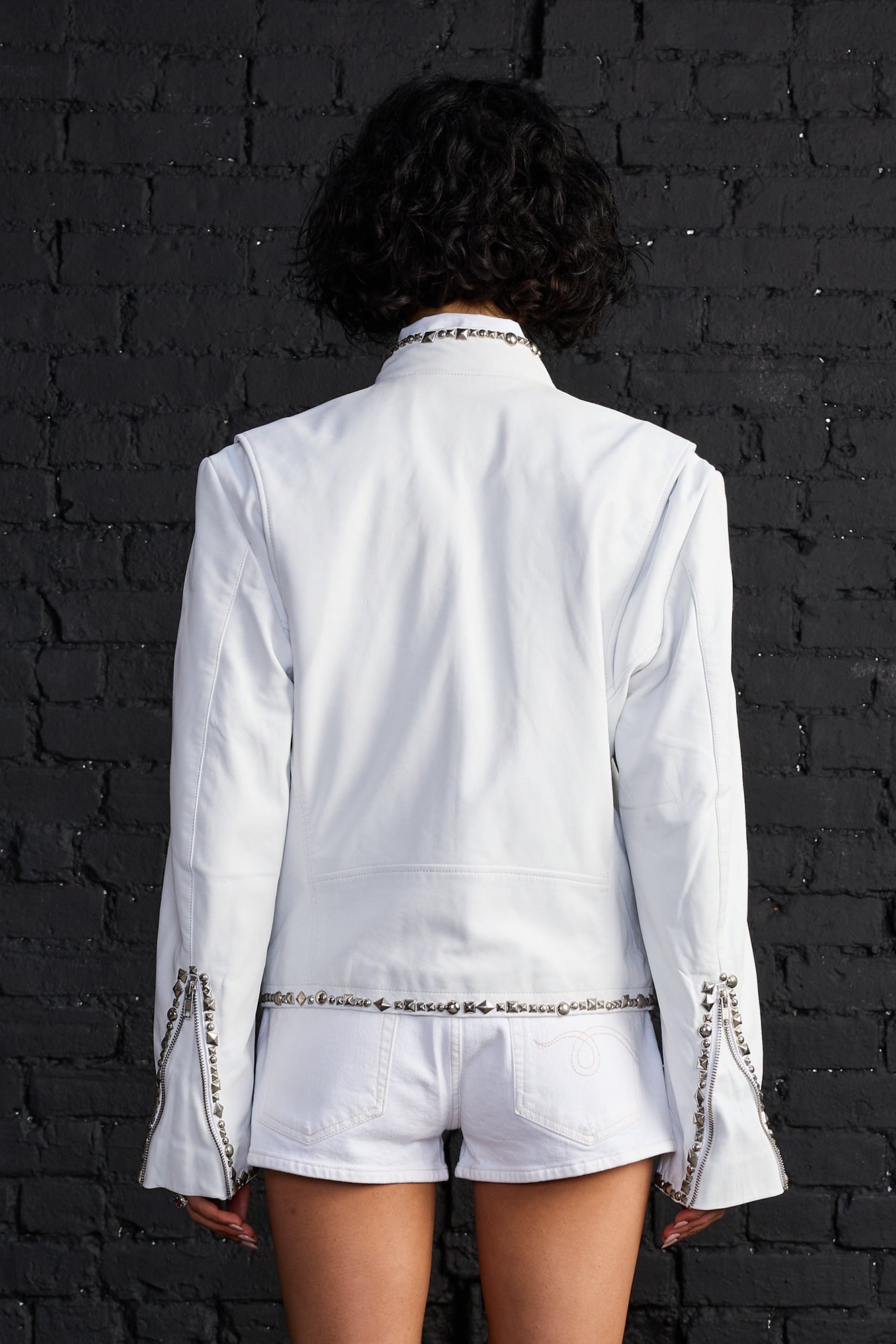 Cafe Racer Jacket - White Leather - R13