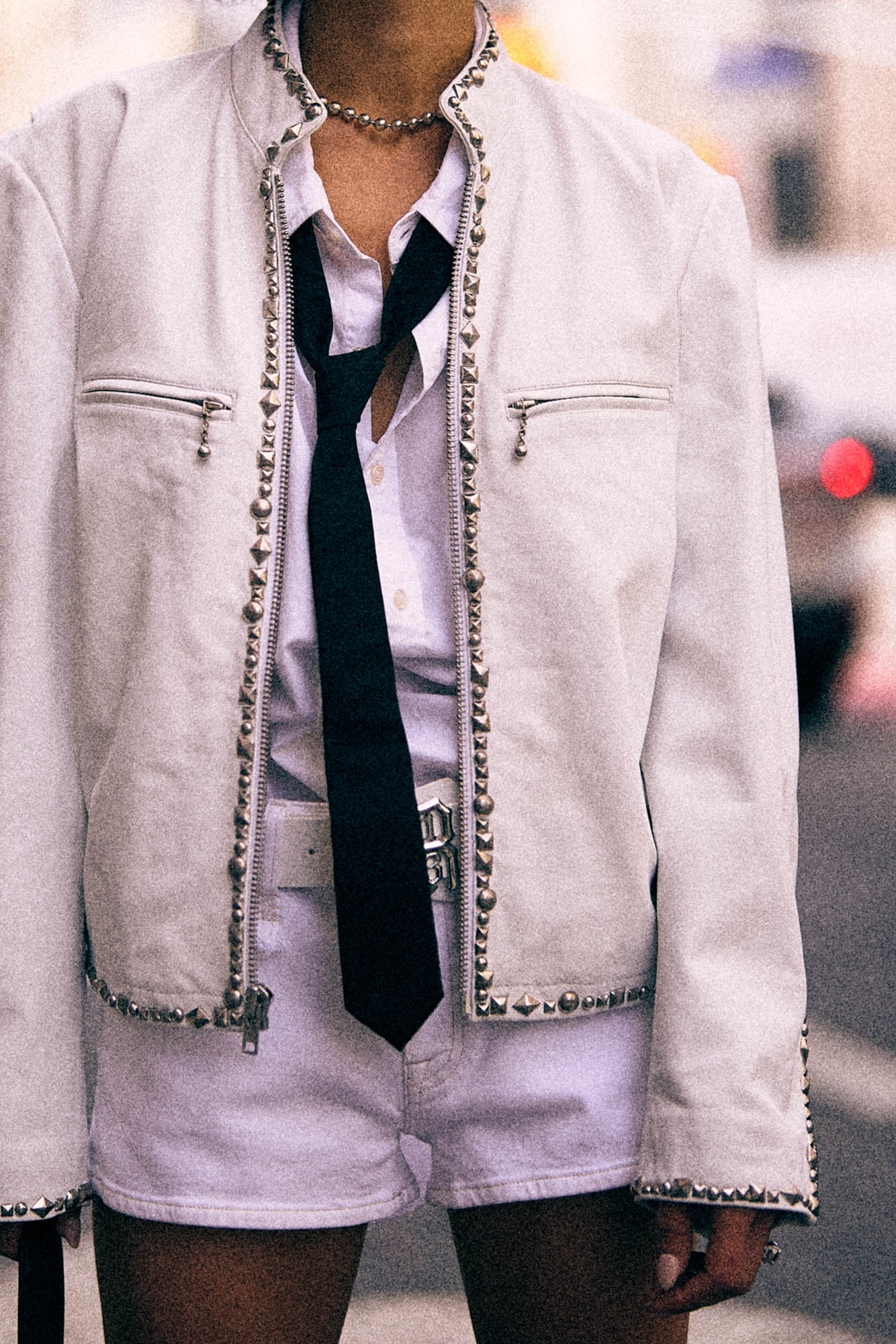 Cafe Racer Jacket - White Leather - R13