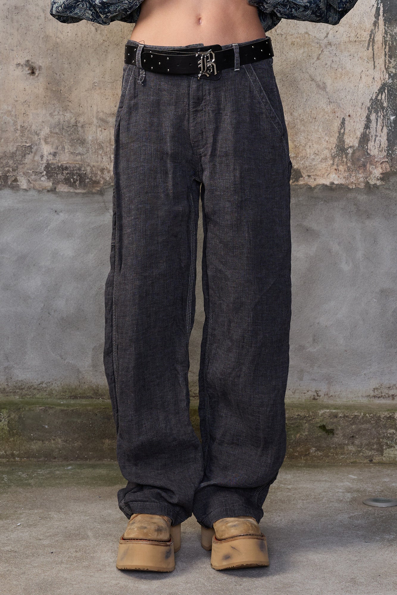 CARPENTER PANT - CHARCOAL GREY LINEN - R13