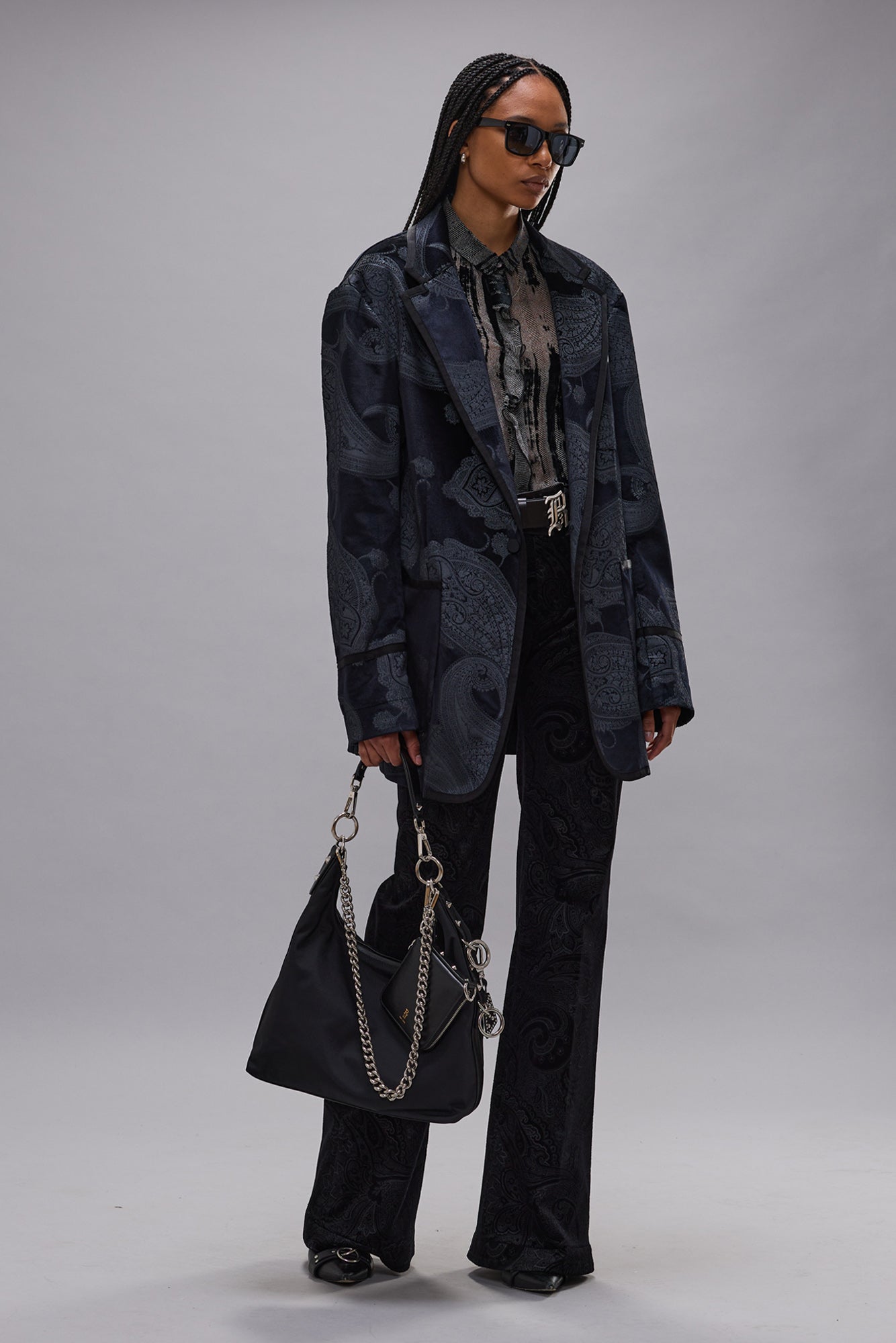 CHARLOTTE JEAN - BLACK GREY PAISLEY - R13