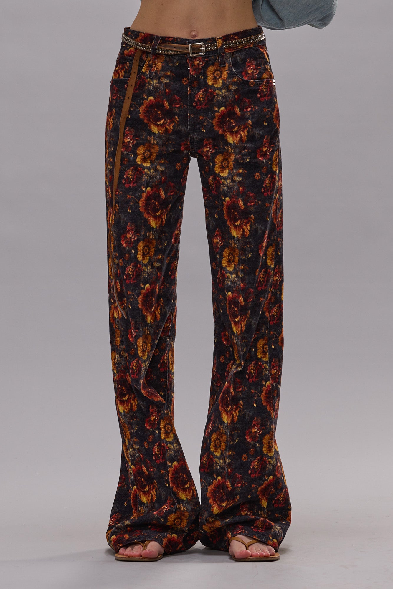 CHARLOTTE JEAN - NAVY BLUE FLORAL VELVETEEN - R13