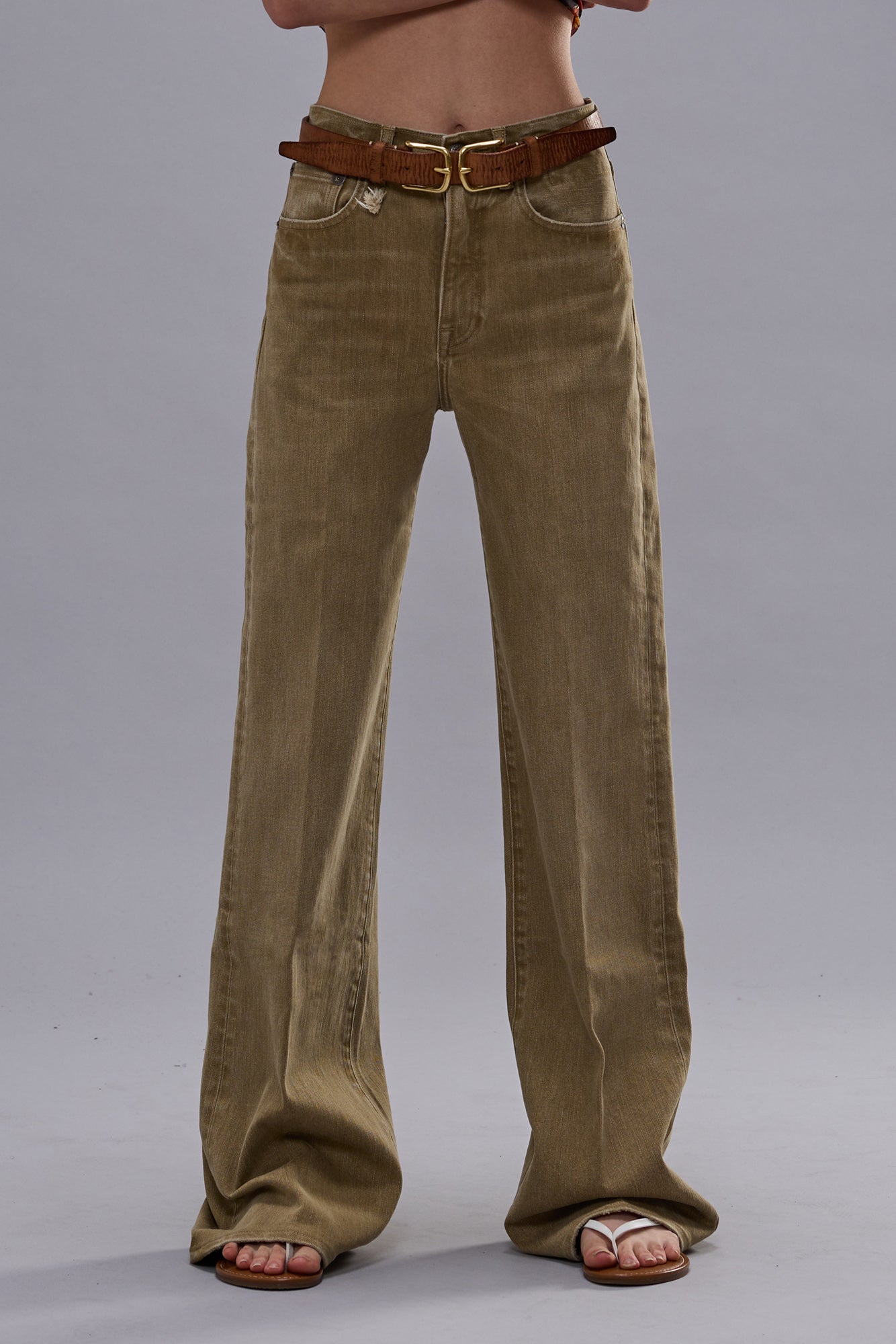 CHARLOTTE JEAN - OLIVE GREEN HAZE STRETCH - R13