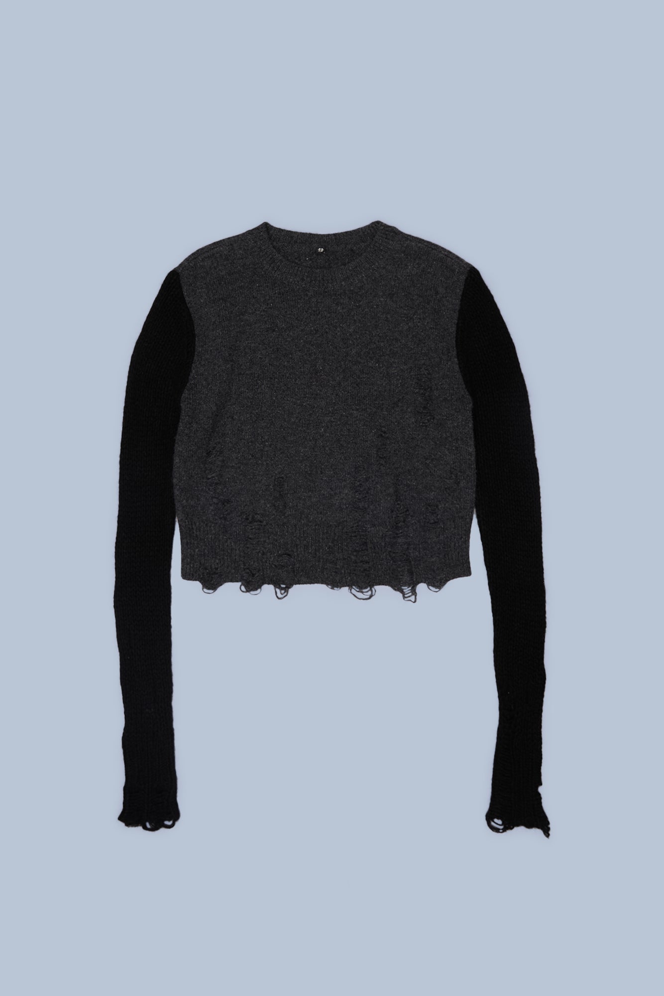 COMBO SLEEVE BABY CREWNECK - CHARCOAL WITH BLACK - R13